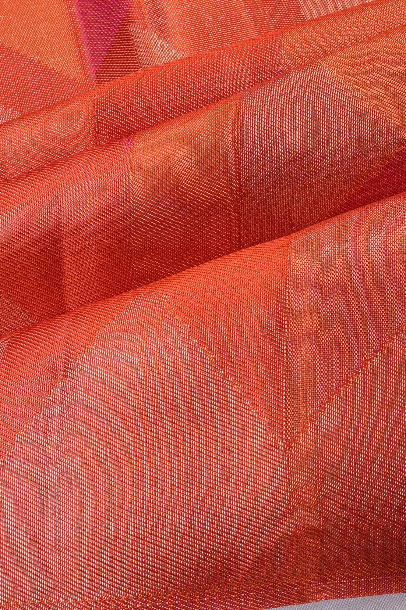 Kanchipuram Silk Brocade Orange Saree