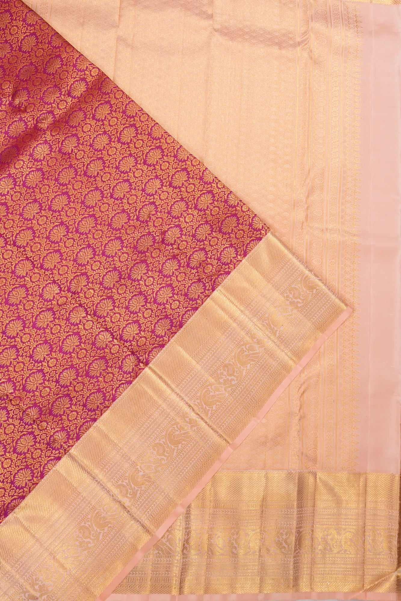 Kanchipuram Silk Tissue Brocade Purple Saree
