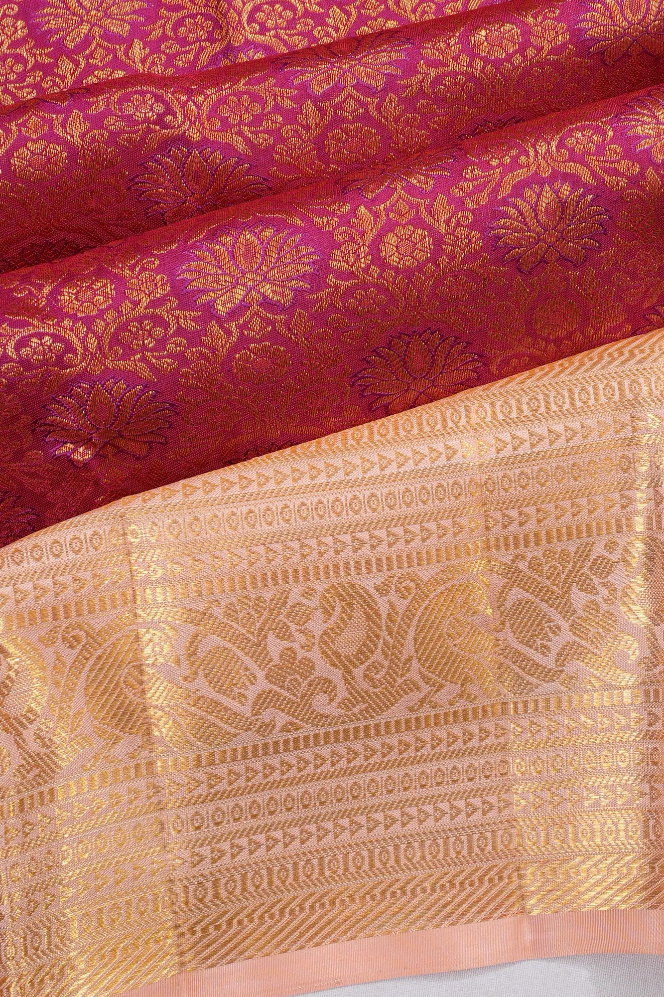 Kanchipuram Silk Tissue Brocade Purple Saree