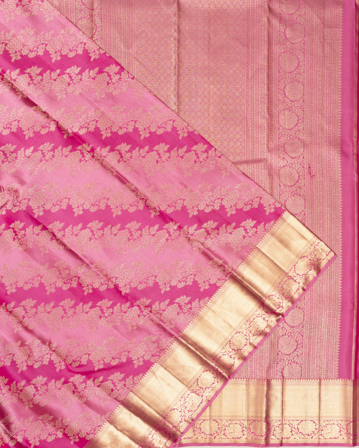 Kanchipuram Silk Brocade Pink Saree