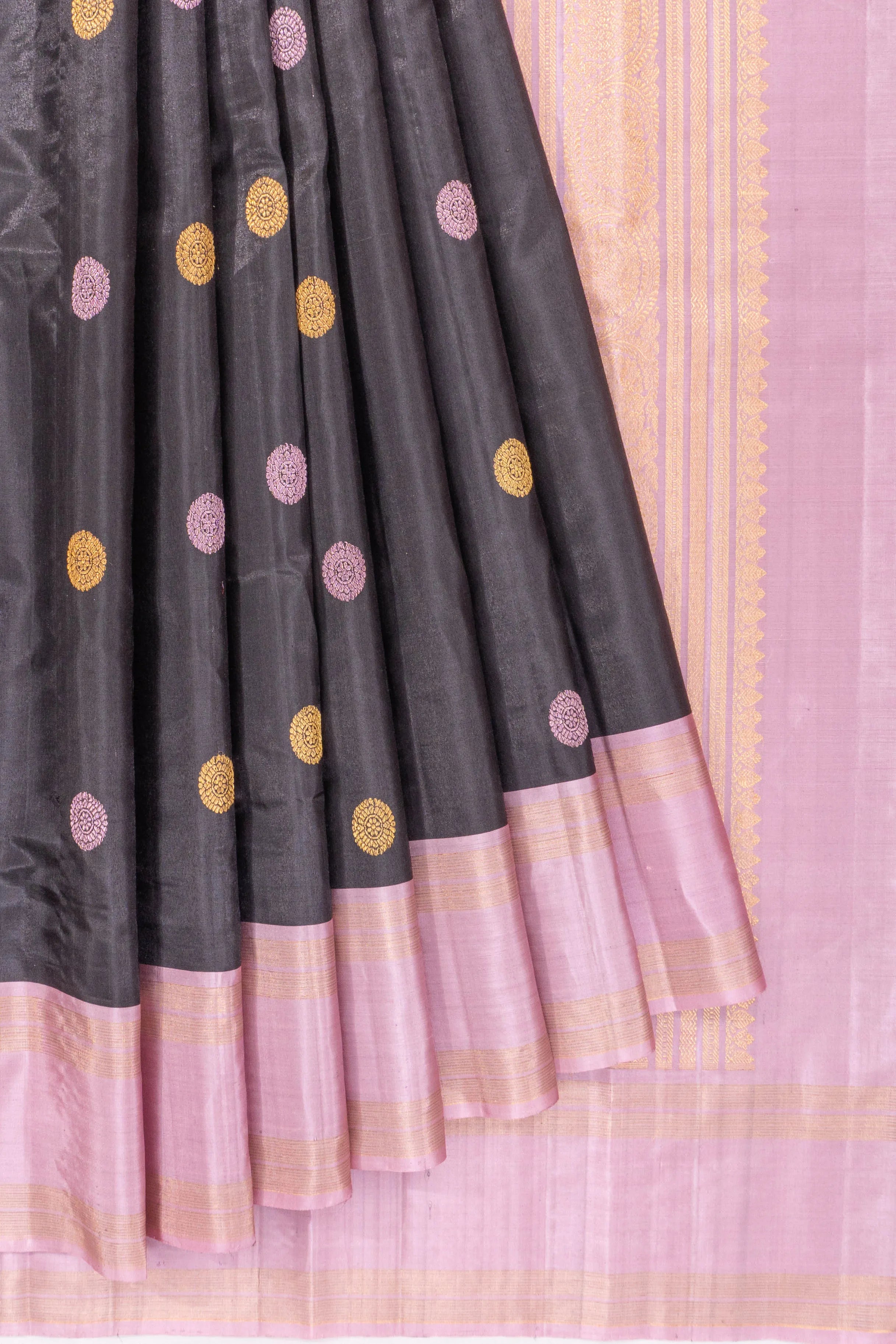 Kanchipuram Silk Butta Black Saree