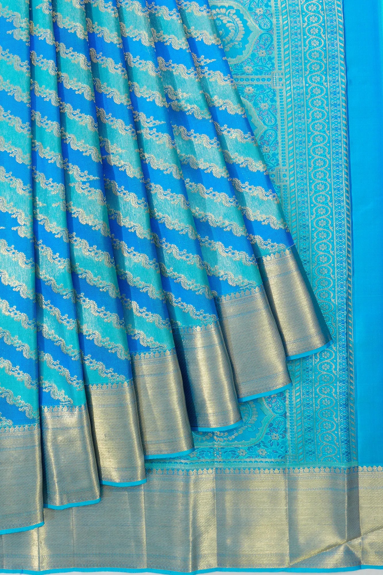 Taranga Kanchi Silk Brocade Sky Blue Saree