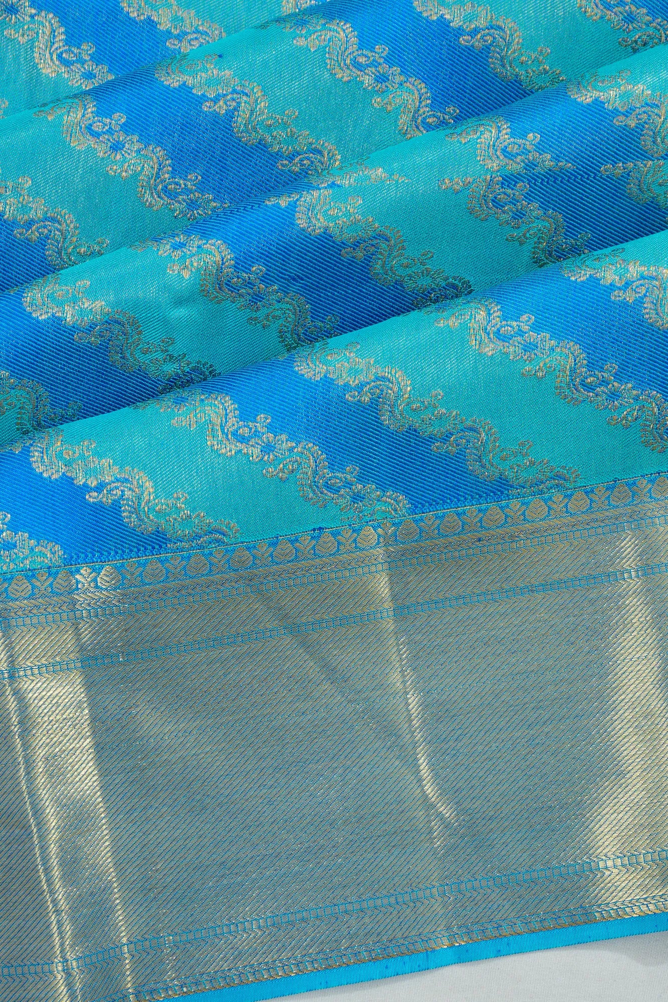 Taranga Kanchi Silk Brocade Sky Blue Saree