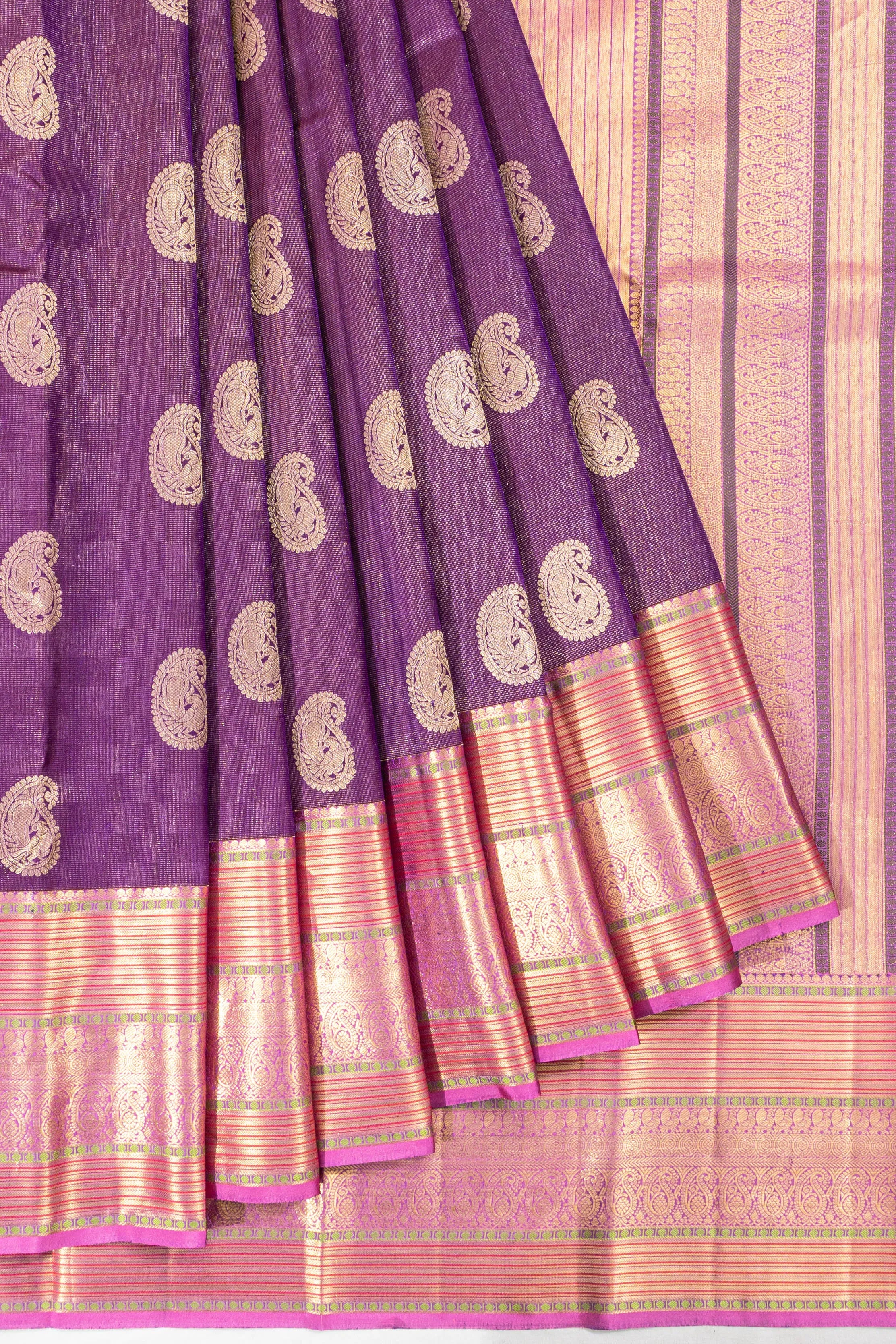 Taranga Kanchi Silk Butta Purple Saree