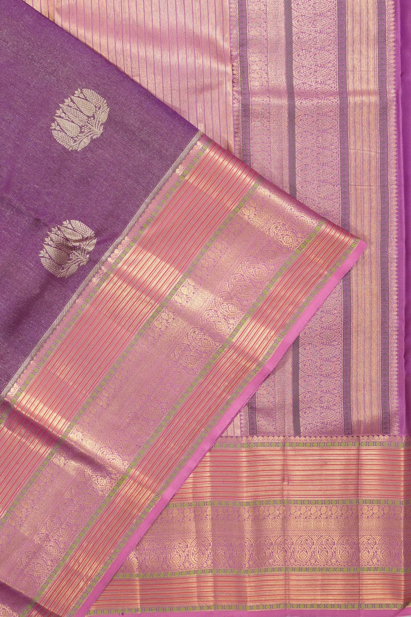 Taranga Kanchi Silk Butta Purple Saree