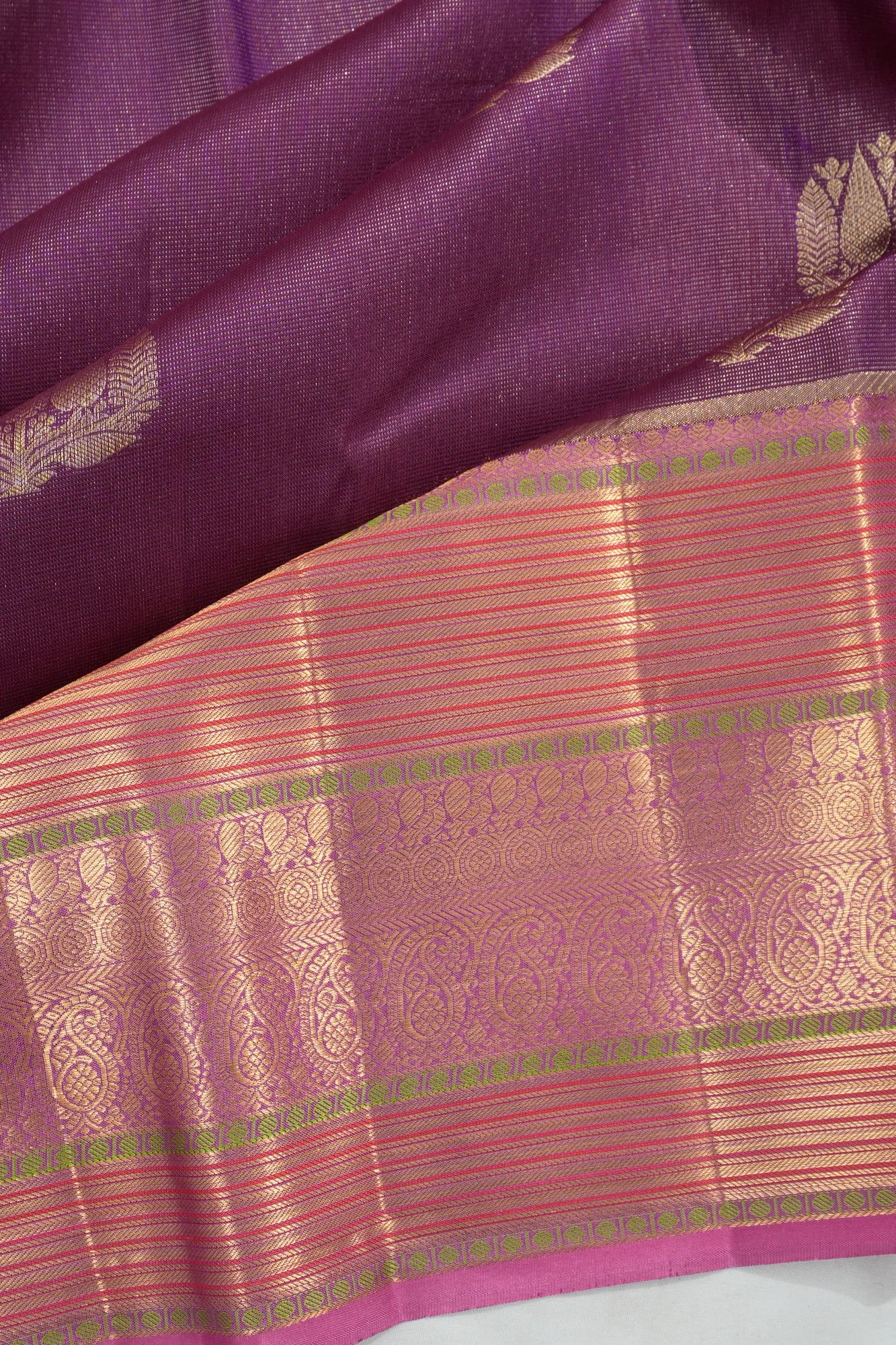 Taranga Kanchi Silk Butta Purple Saree