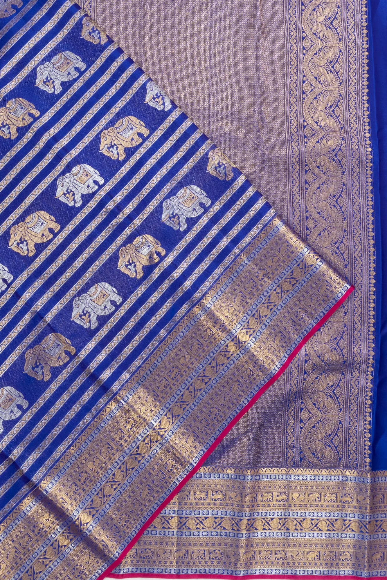 Taranga Kanchi Silk Brocade Royal Blue Saree