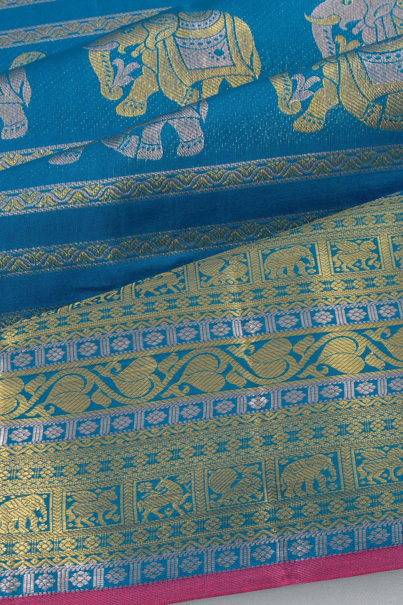 Taranga Kanchi Silk Brocade Blue Saree