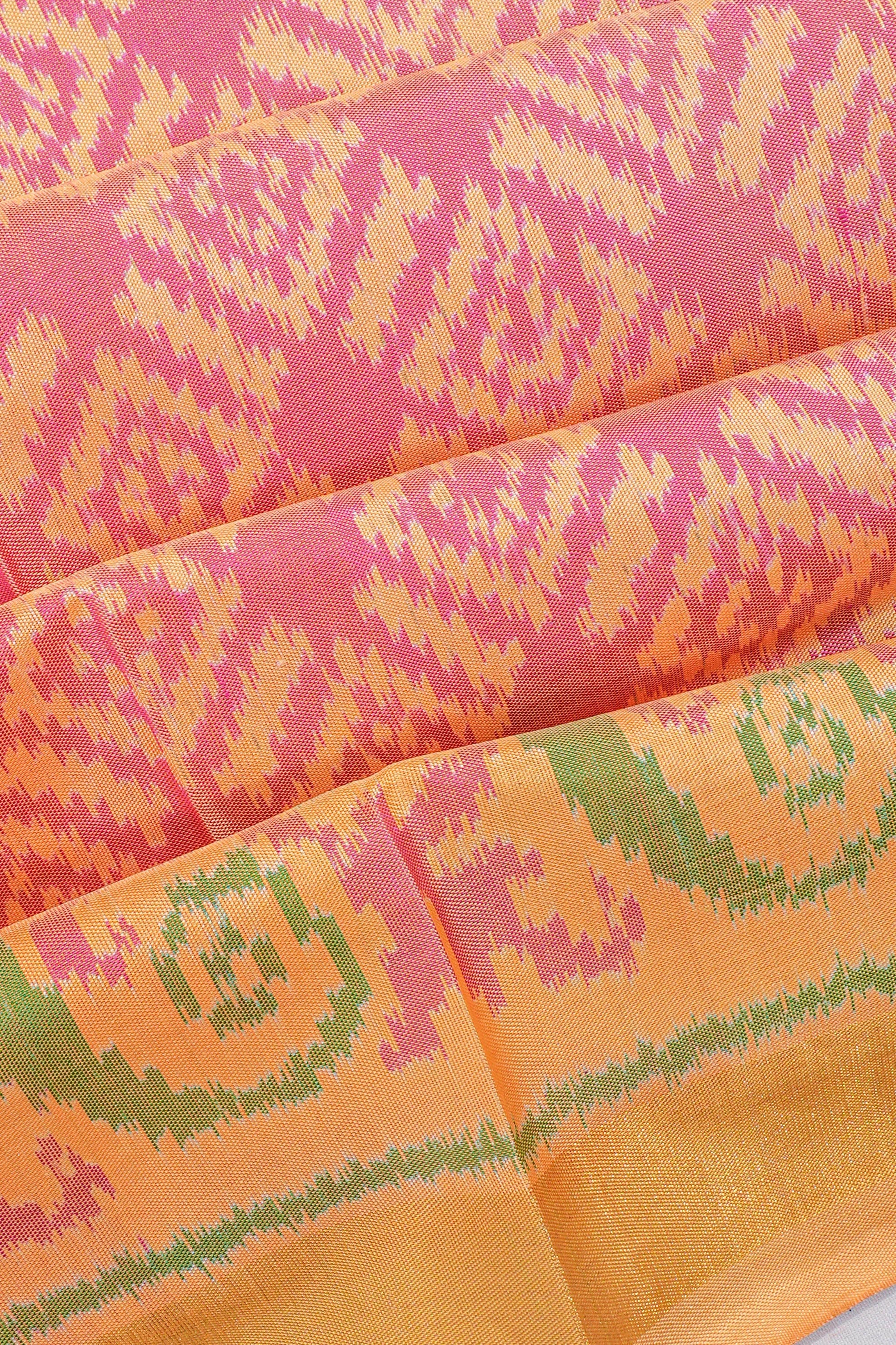 Rajkot Patola Silk Ikat Pink Saree