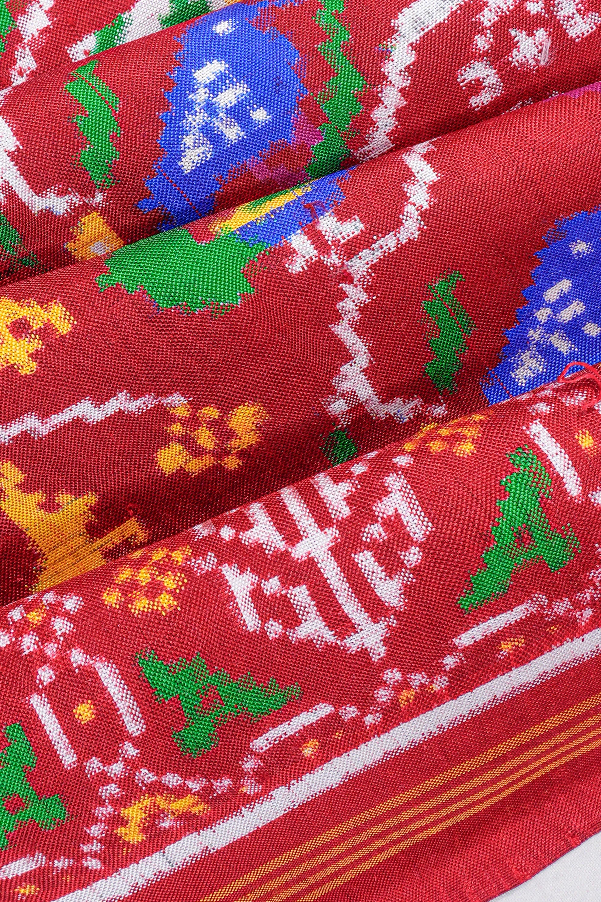 Patan Patola Silk Double Ikat Red Saree