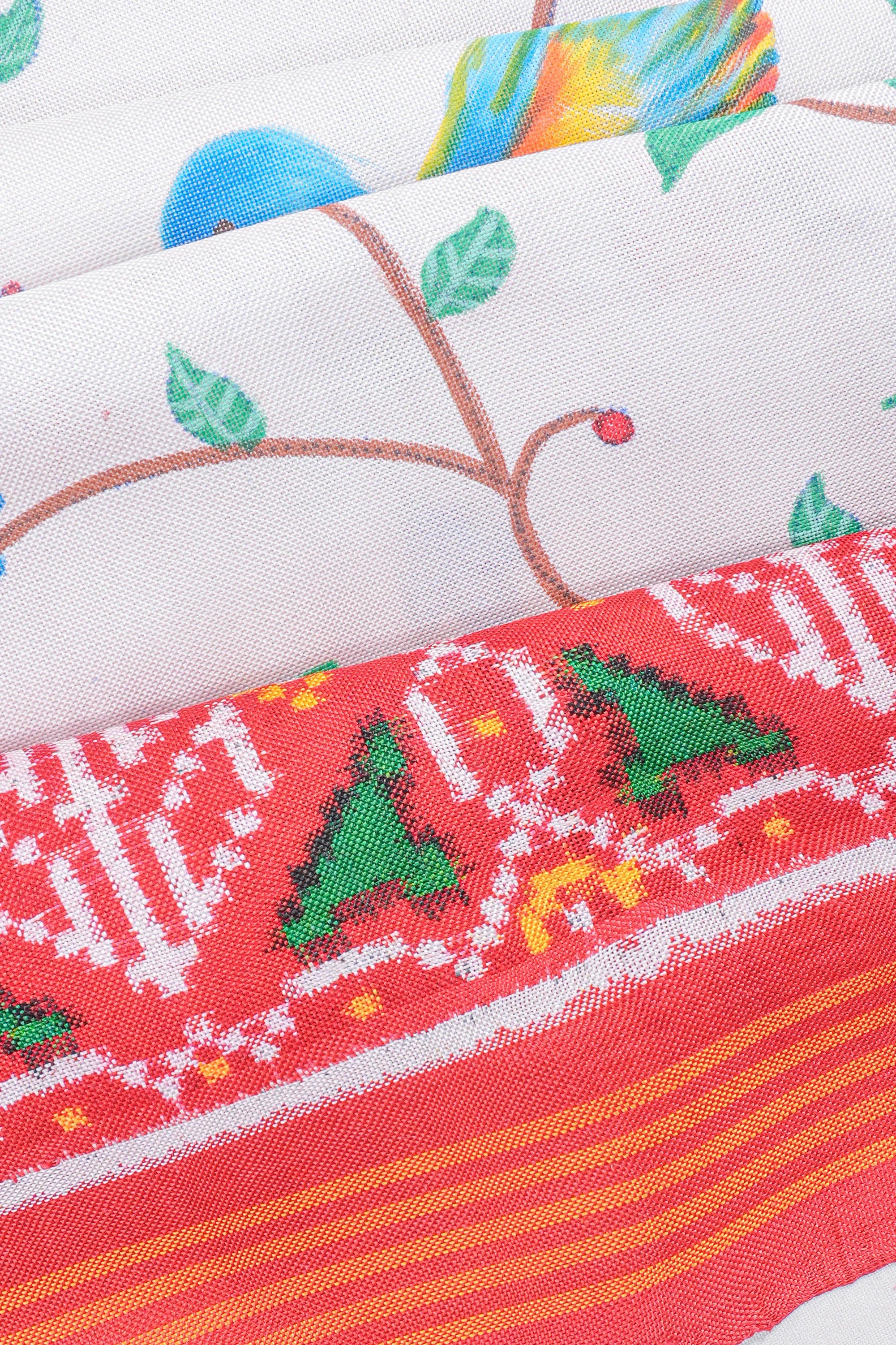 Hand Painted X Patan Patola Silk Double Ikat White Saree