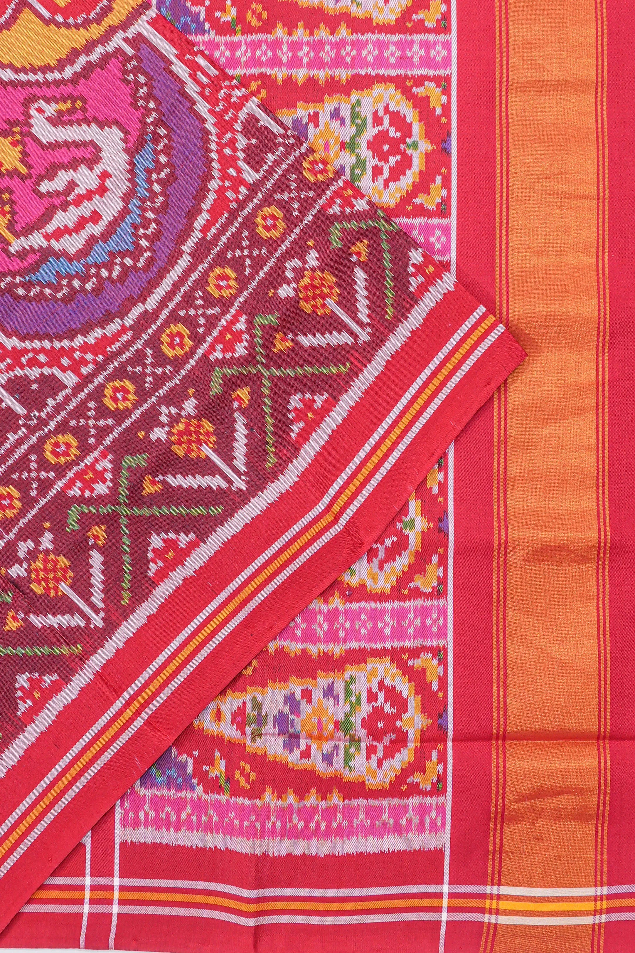 Semi Patan Silk Ikat Multicolour Saree
