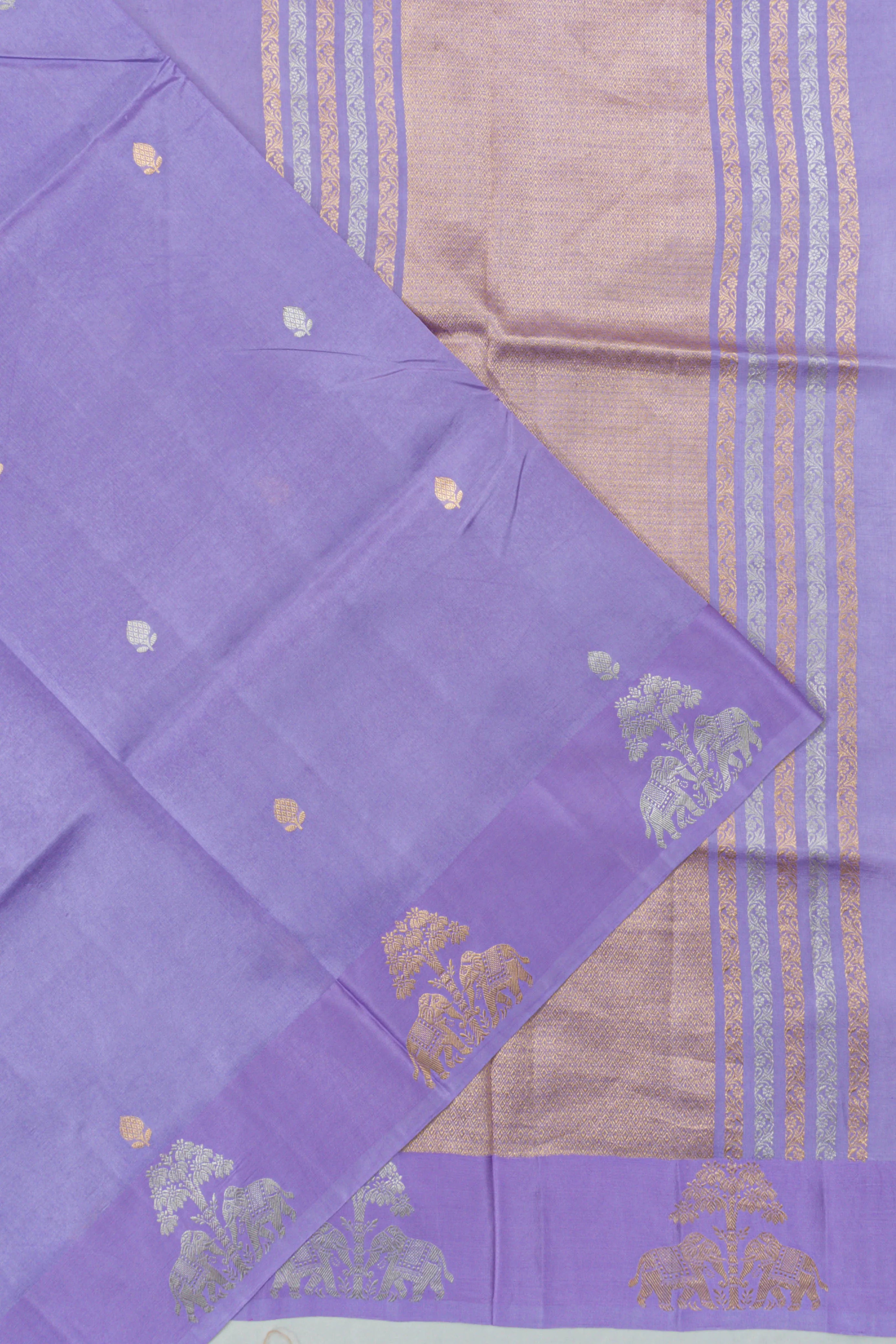 Banarasi Katan Silk Butta Lavender Saree