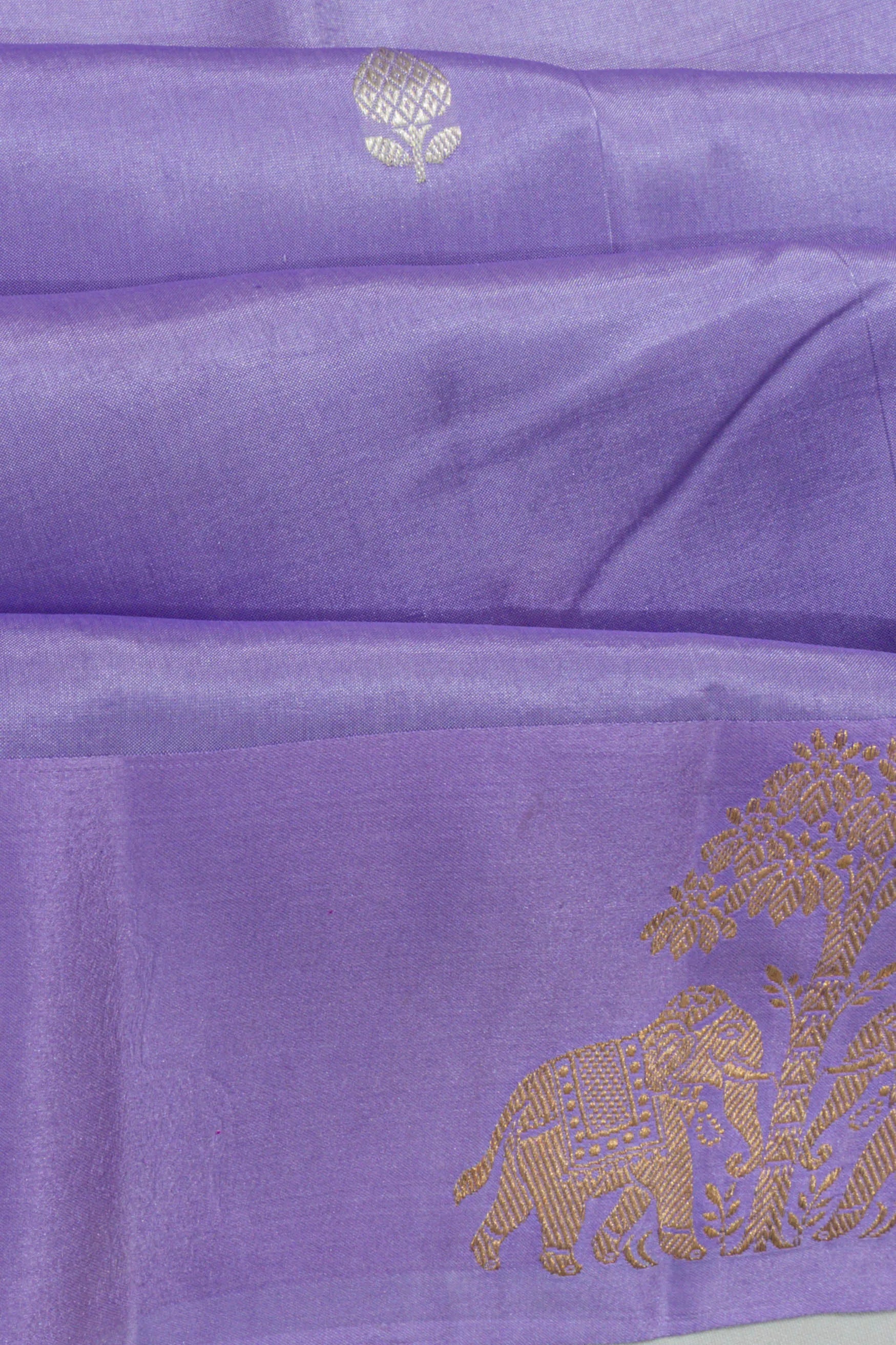 Banarasi Katan Silk Butta Lavender Saree