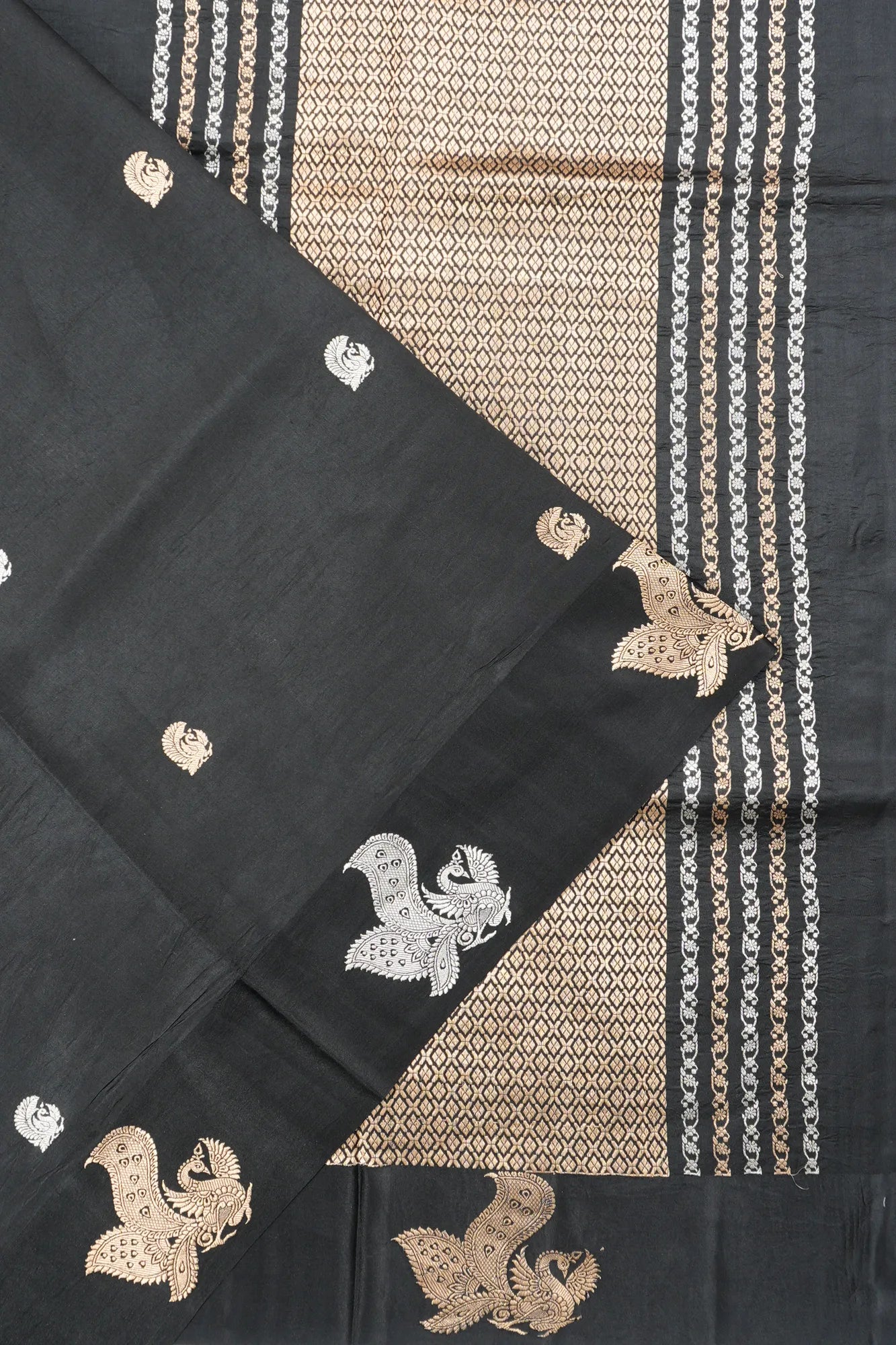 Banarasi Katan Silk Butta Black Saree