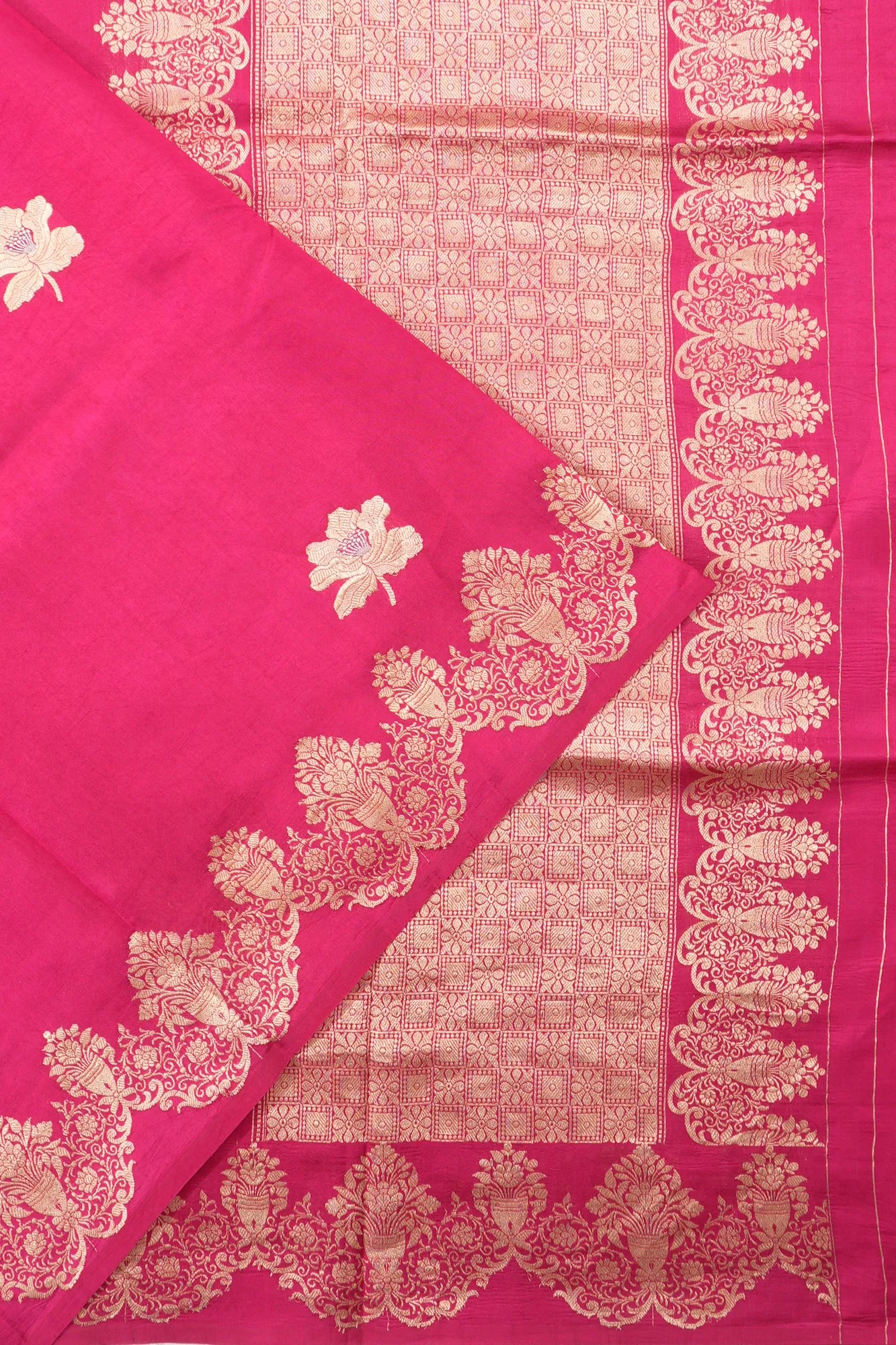 Banarasi Katan Silk Butta Rani Pink Saree