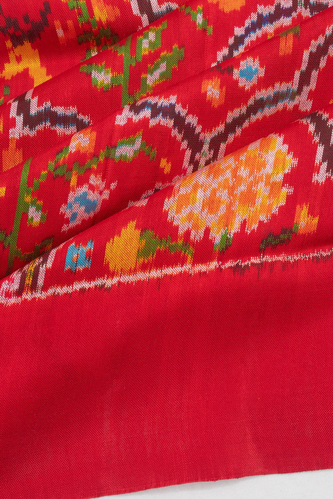 Pochampally Silk Ikat Red Saree