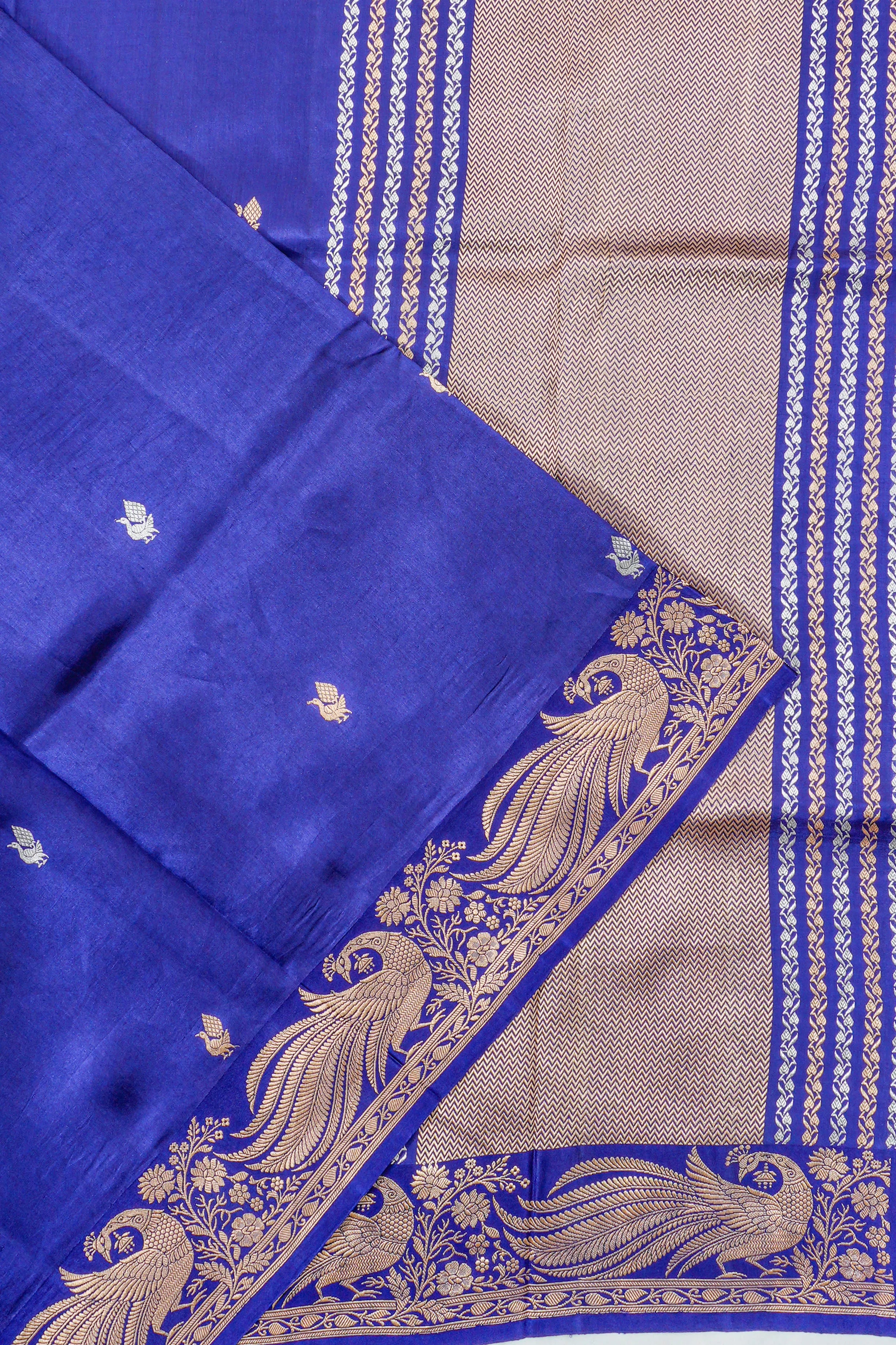Banarasi Katan Silk Butta Royal Blue Saree