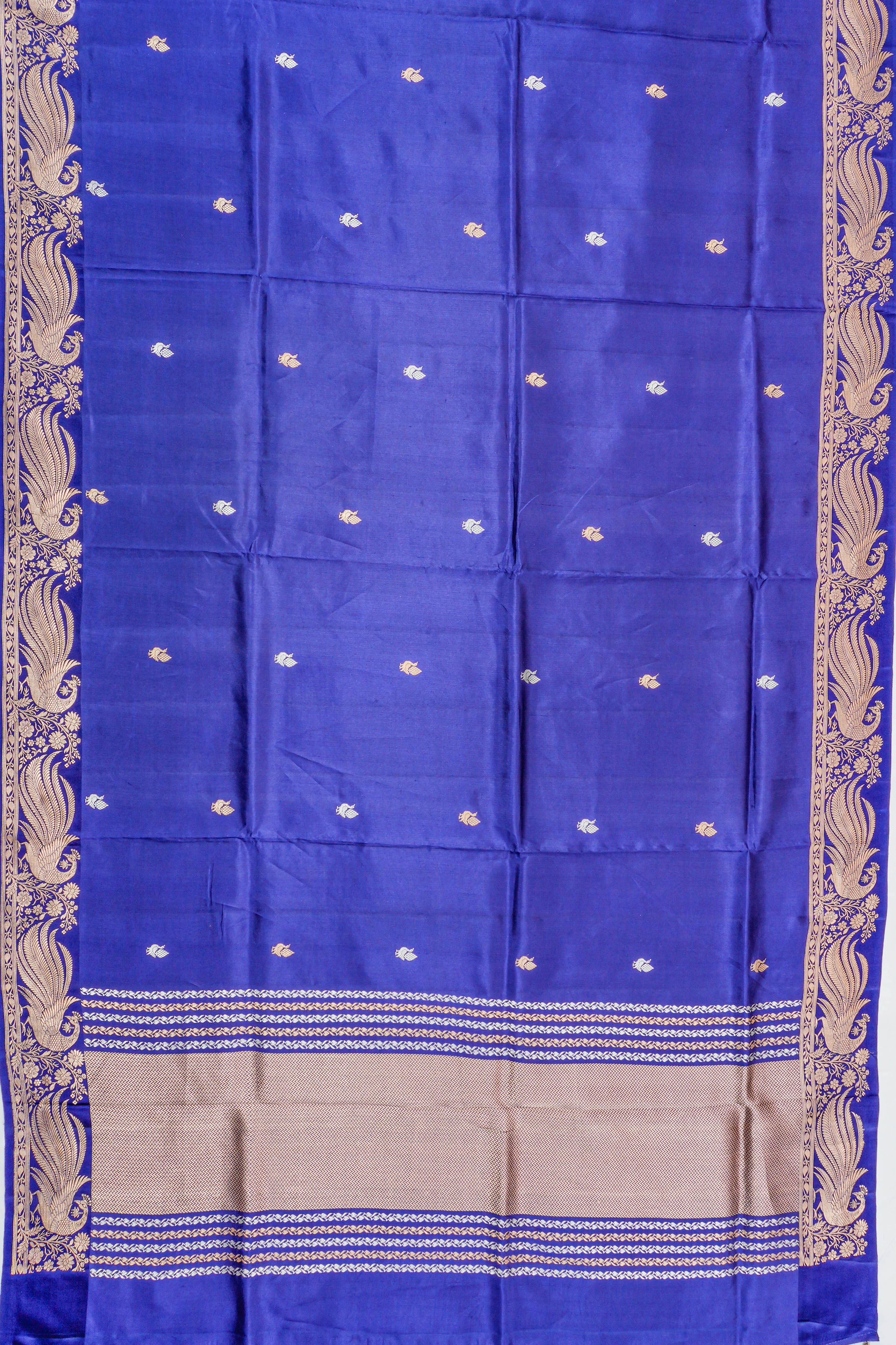 Banarasi Katan Silk Butta Royal Blue Saree