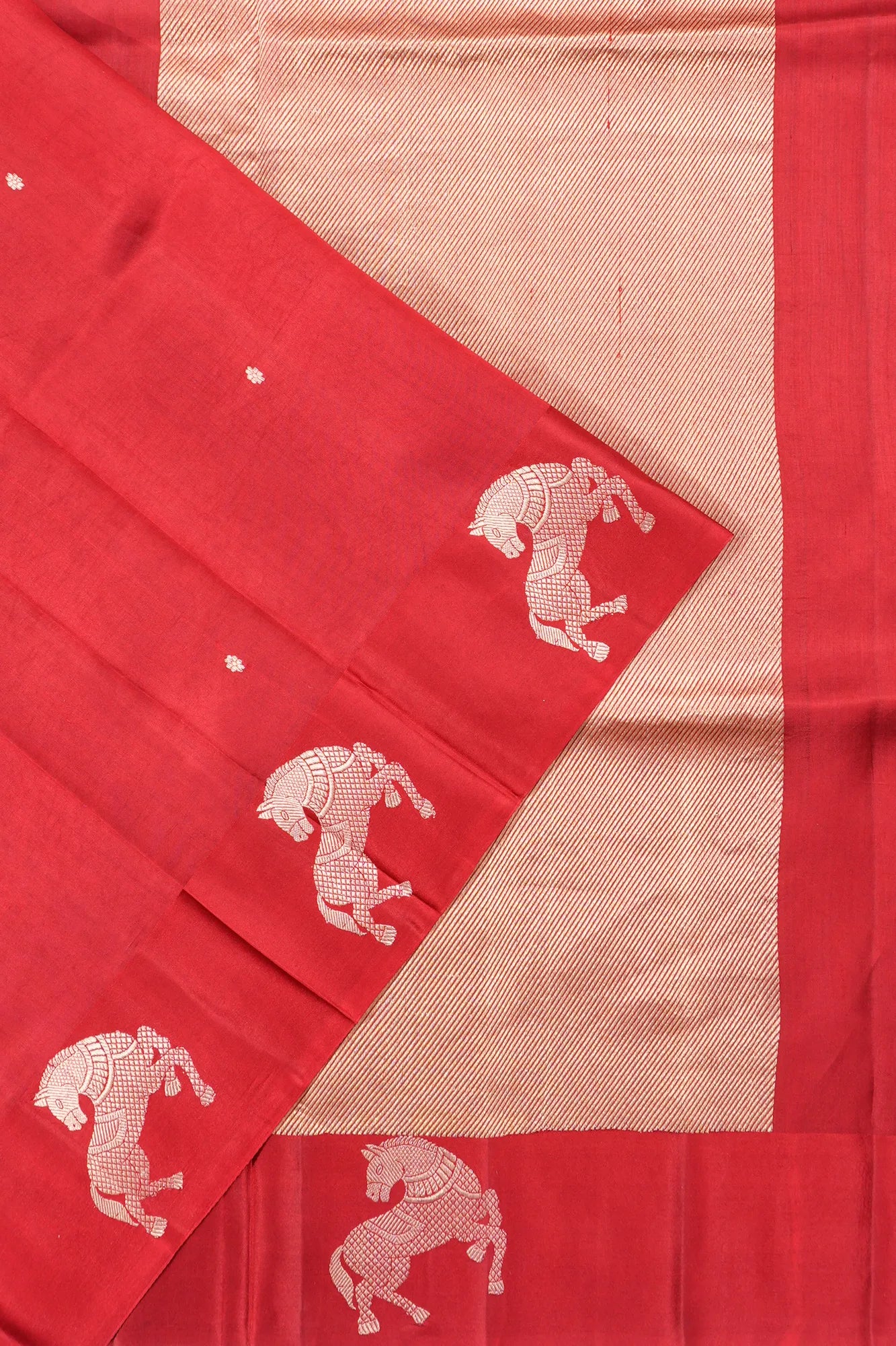 Banarasi Katan Silk Butta Red Saree