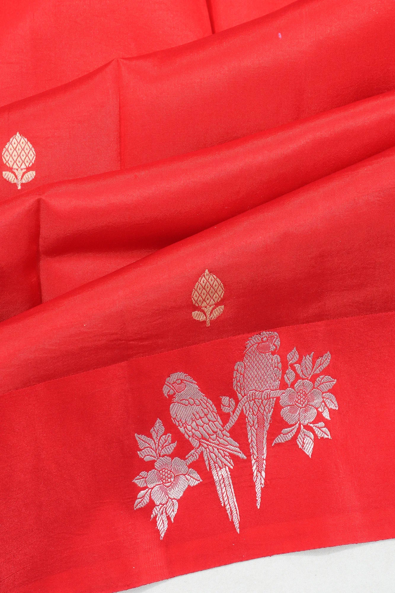 Banarasi Katan Silk Butta Red Saree