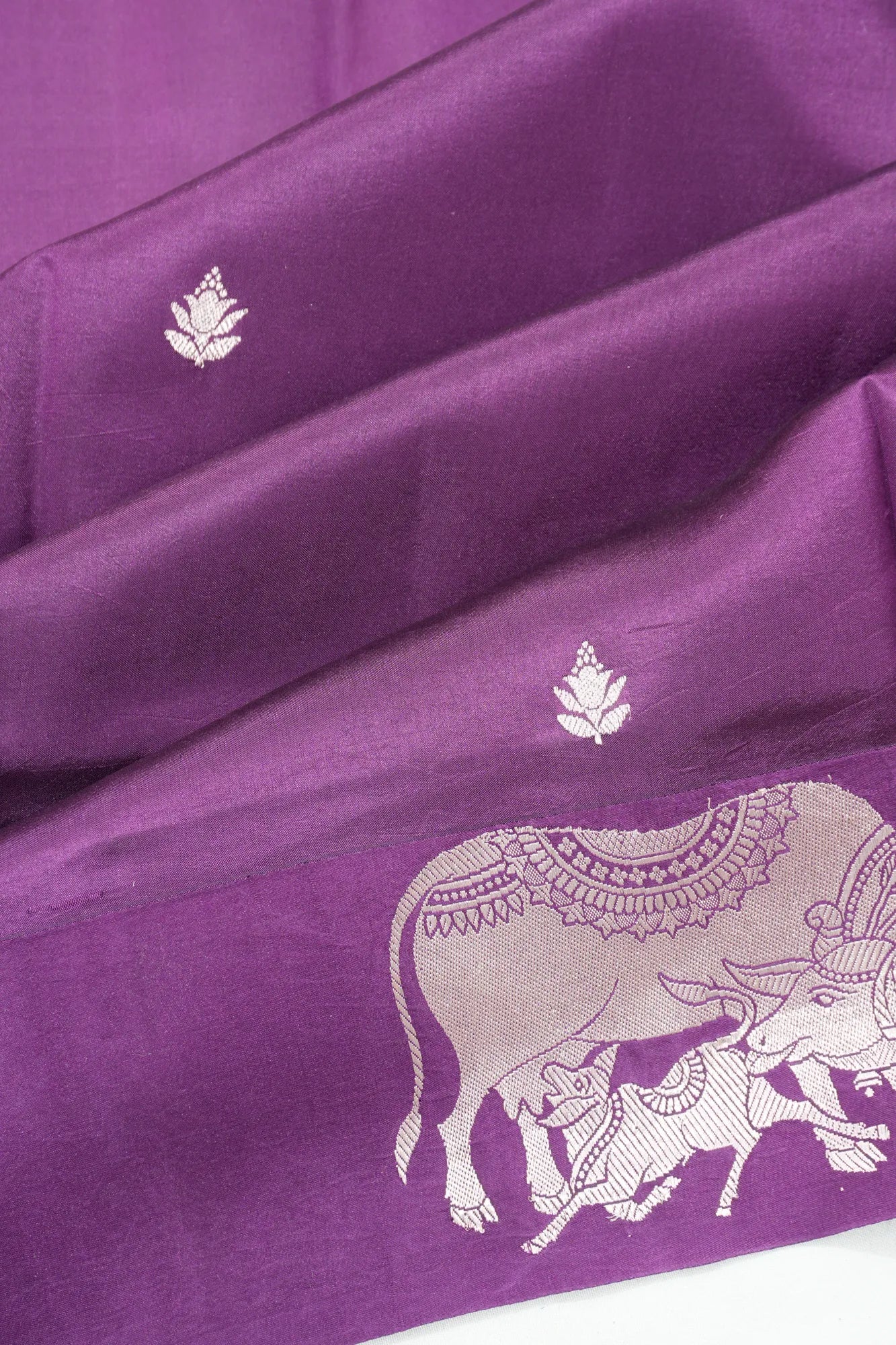 Banarasi Katan Silk Butta Purple Saree