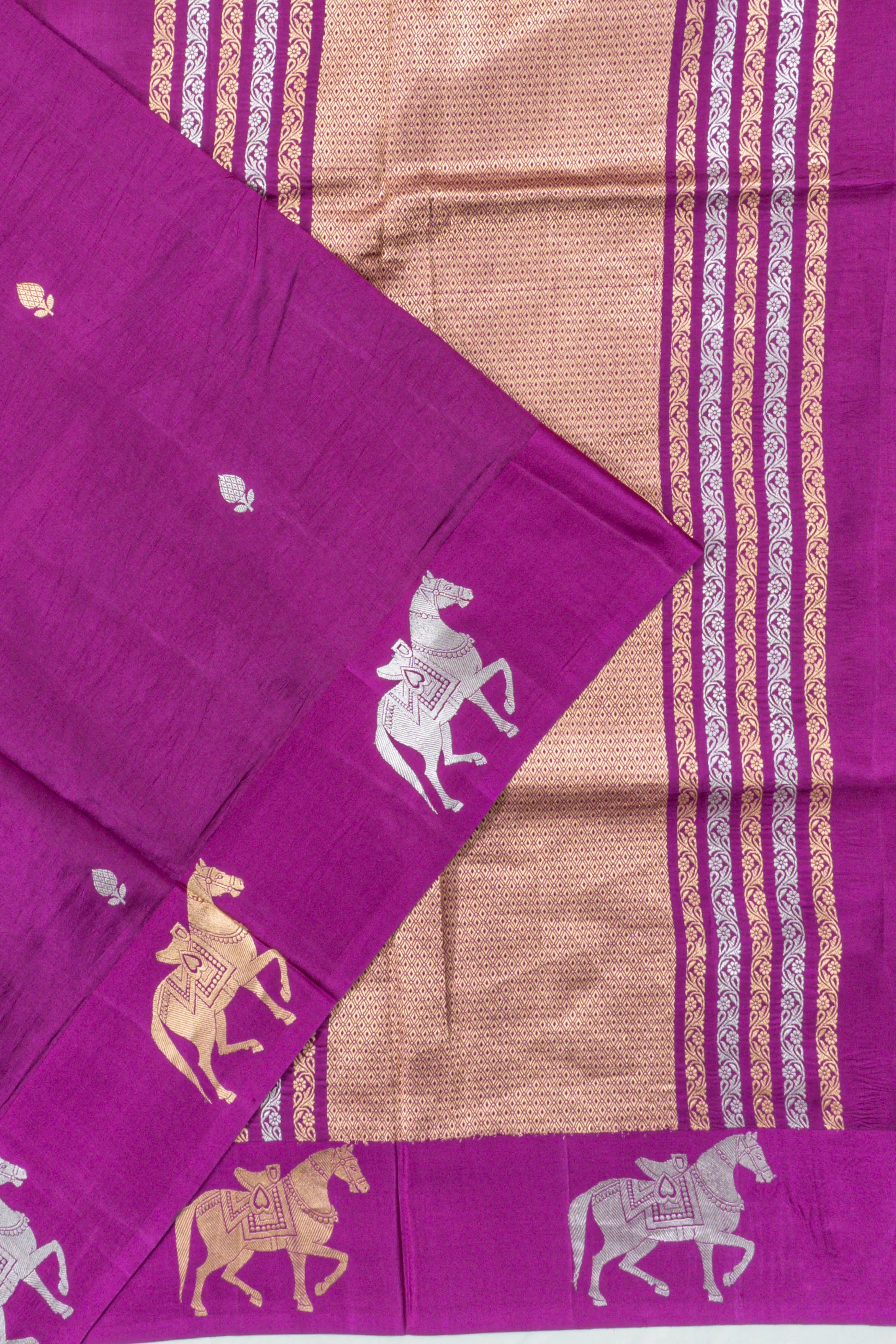 Banarasi Katan Silk Butta Purple Saree