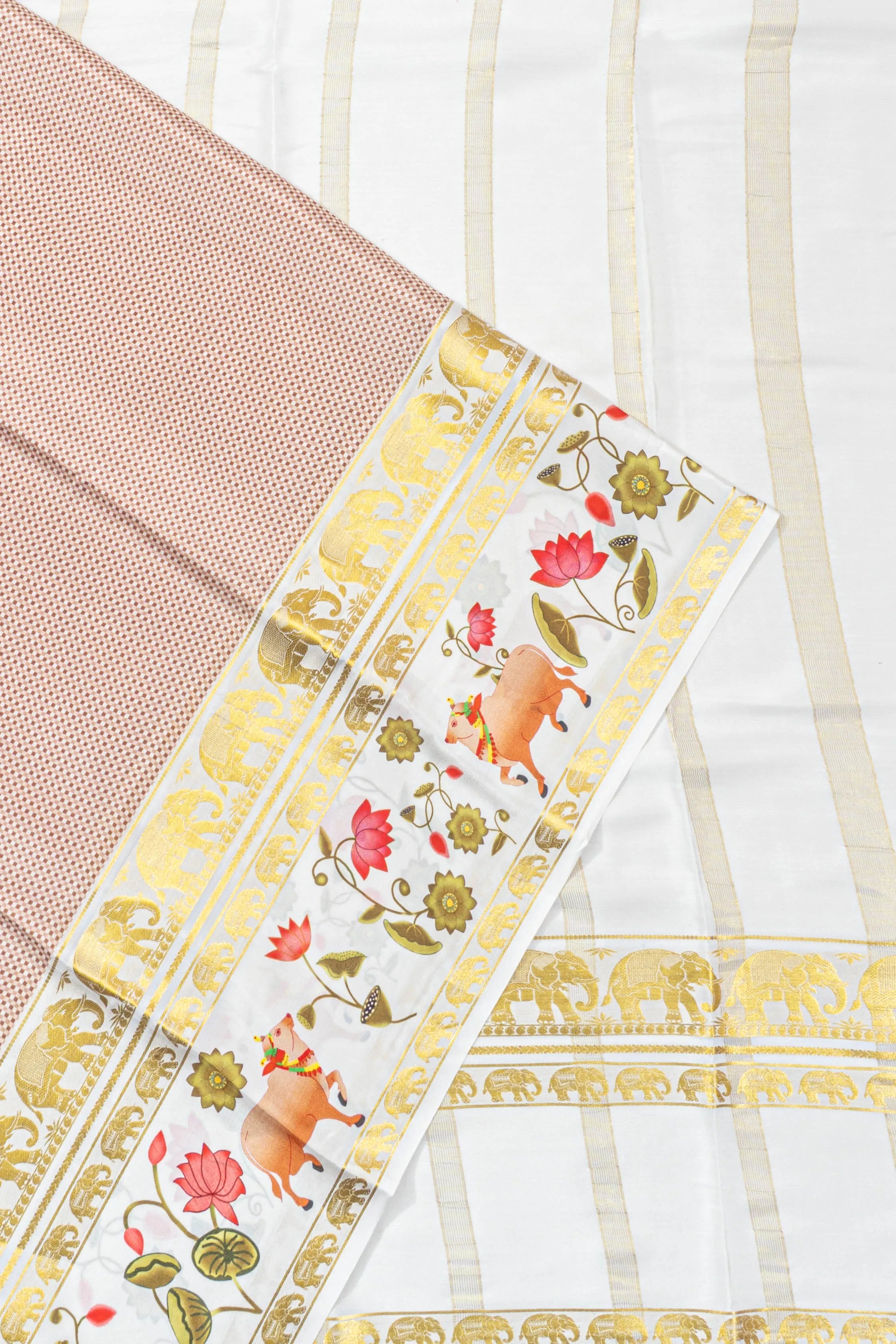 Mysore Silk Brocade Pink Saree