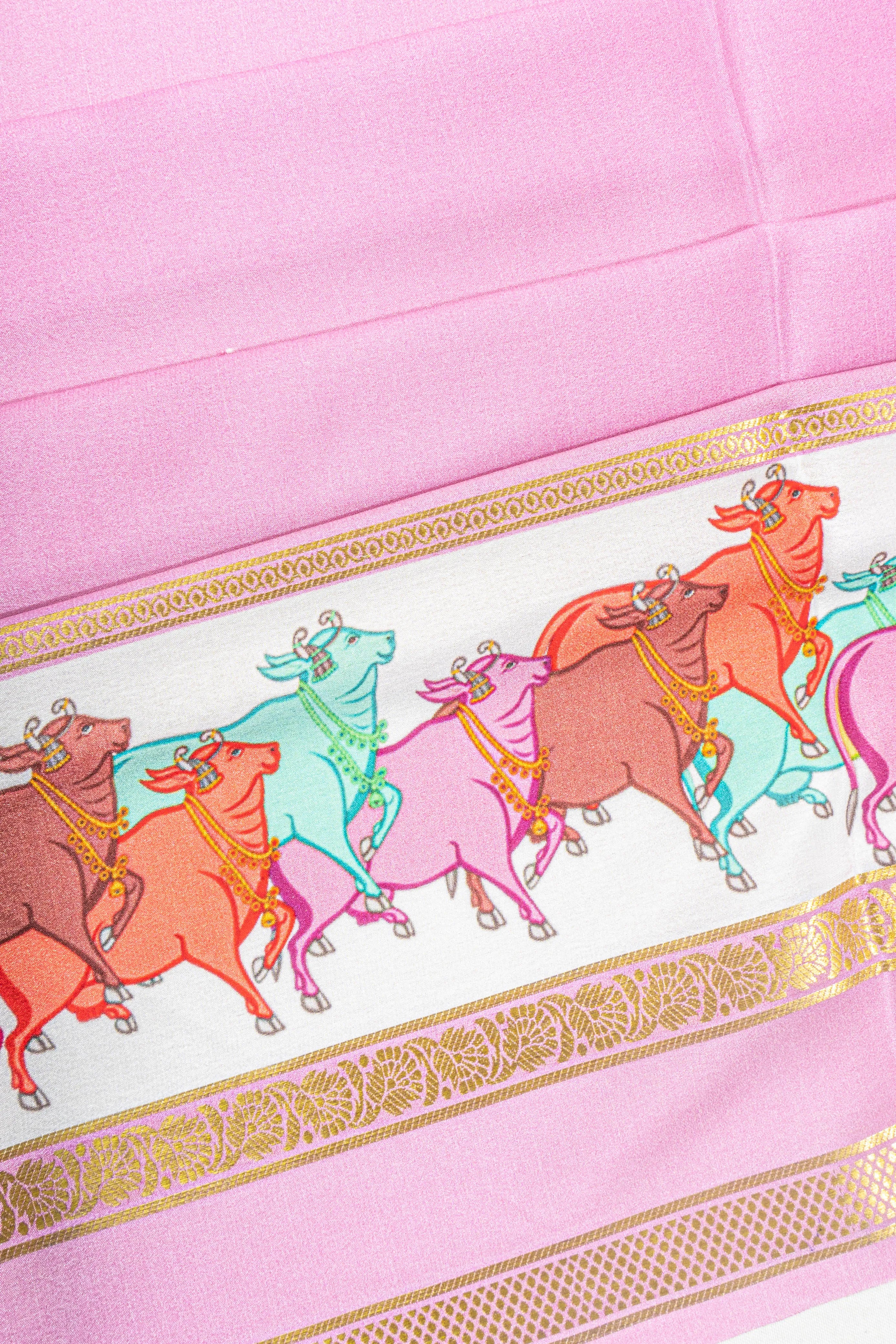 Mysore Silk Brocade Baby Pink Saree