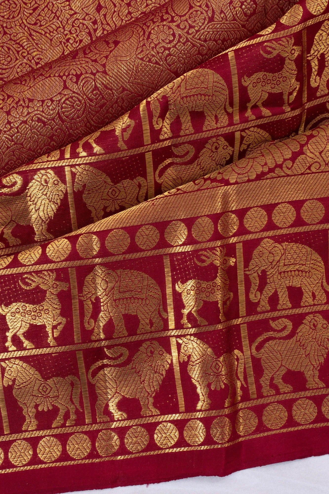 Kanchipuram Silk Brocade Red Saree