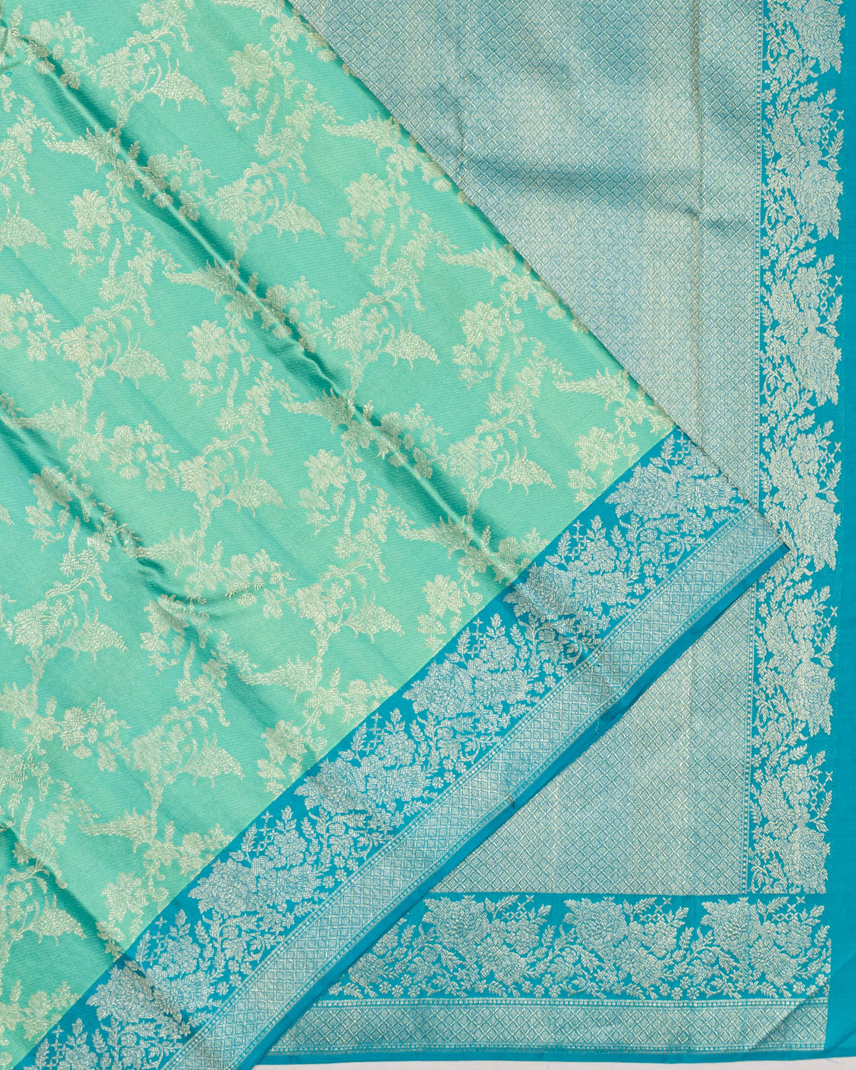 Kanchipuram Silk Brocade Blue Saree