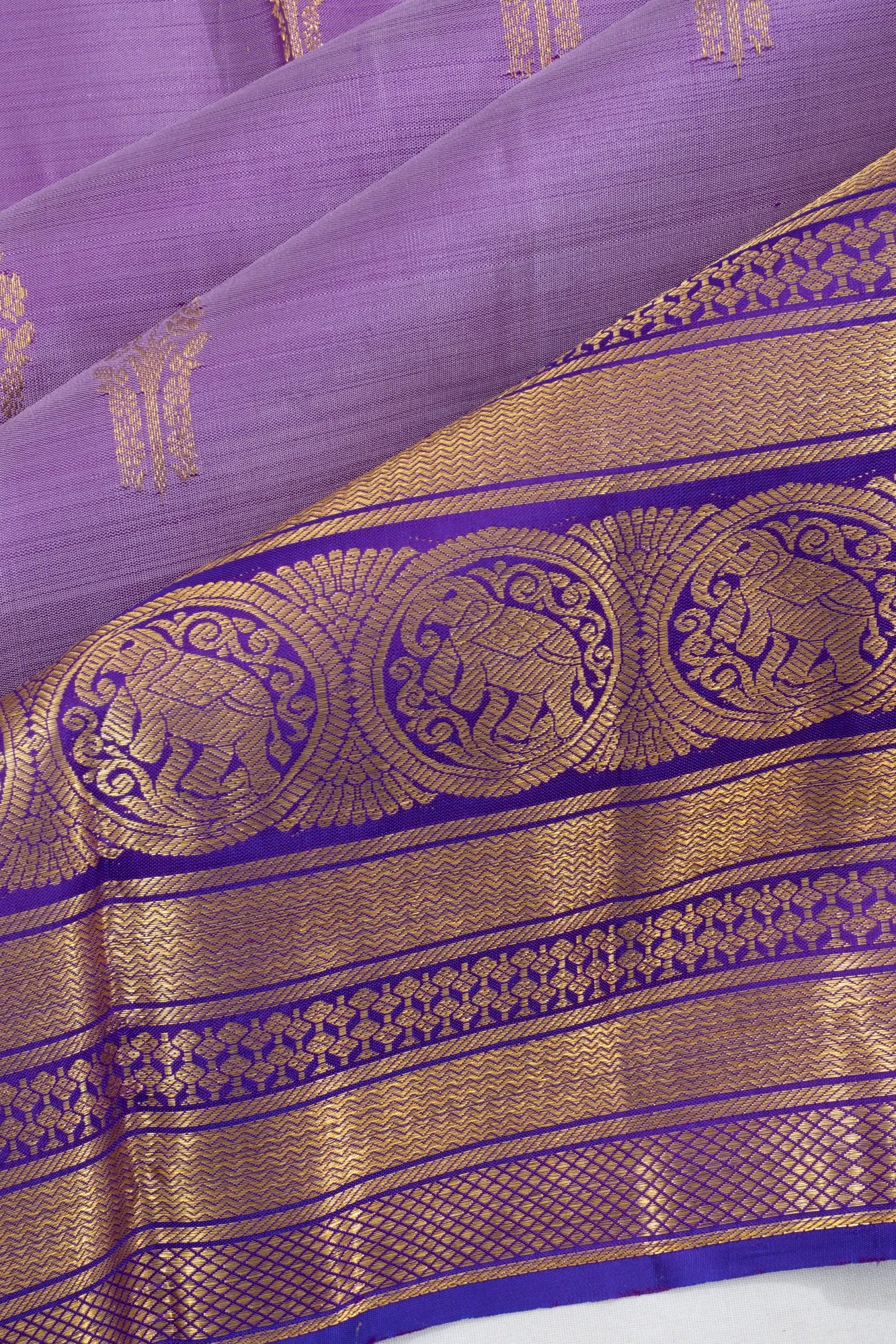 Taranga Kanchi Silk Butta Lavender Saree