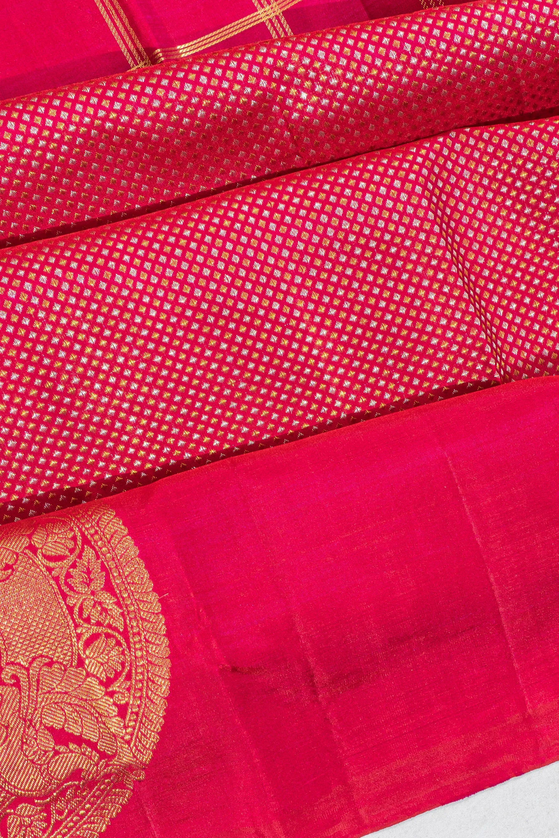 Taranga Kanchi Silk Brocade Red Saree