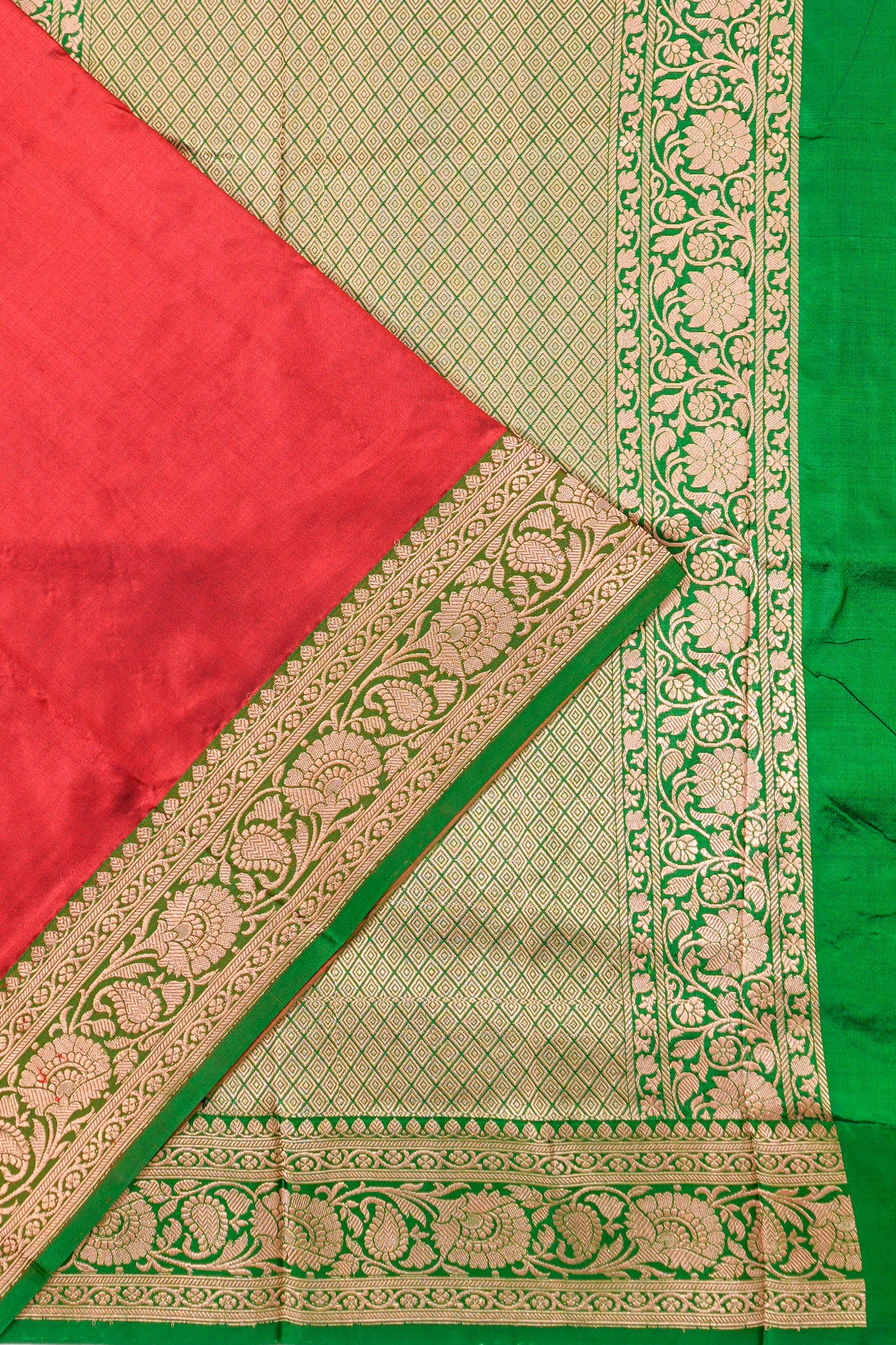 Banarasi Katan Silk Butta Red Saree