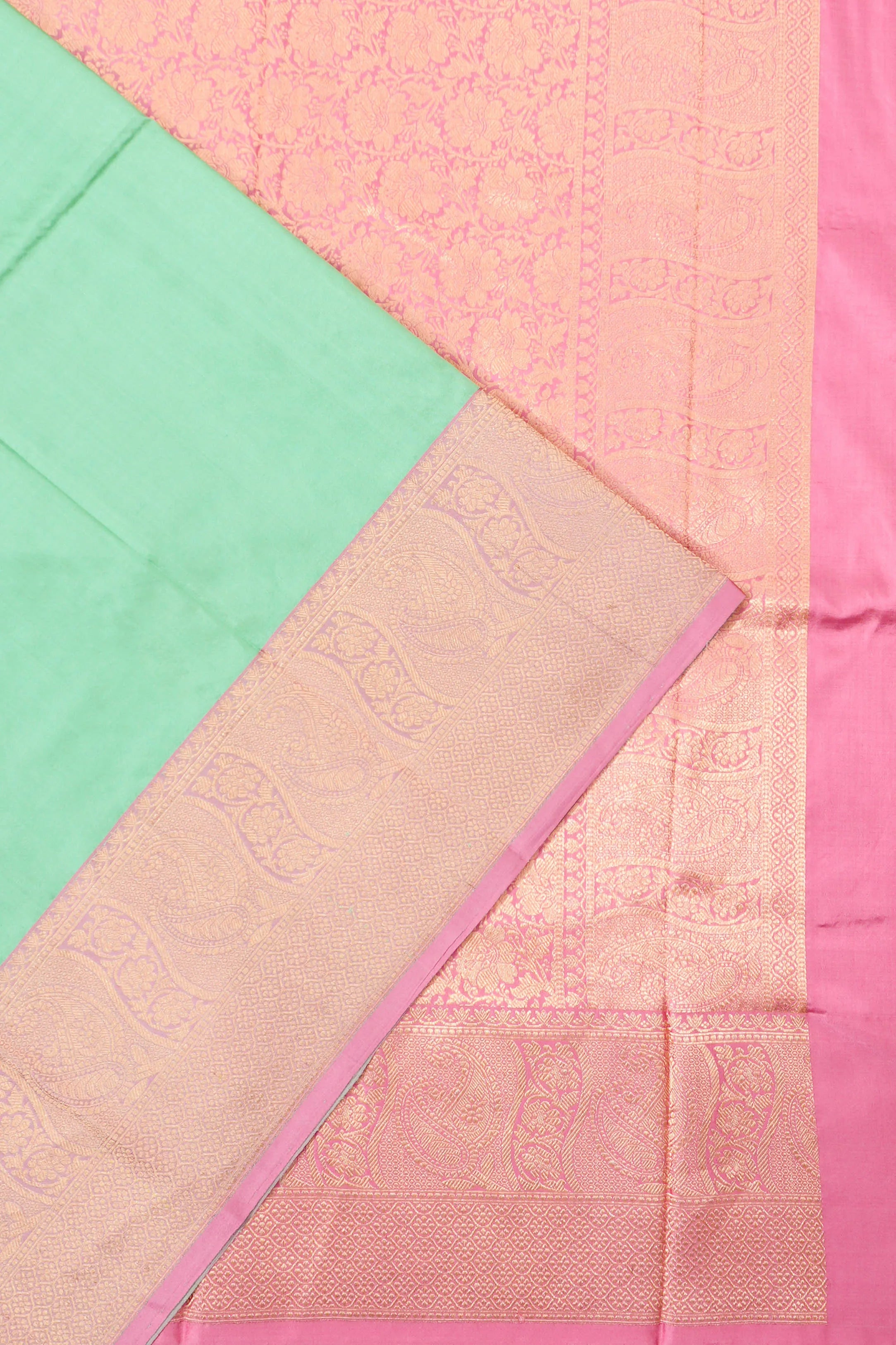Banarasi Katan Silk Butta Sea Green Saree