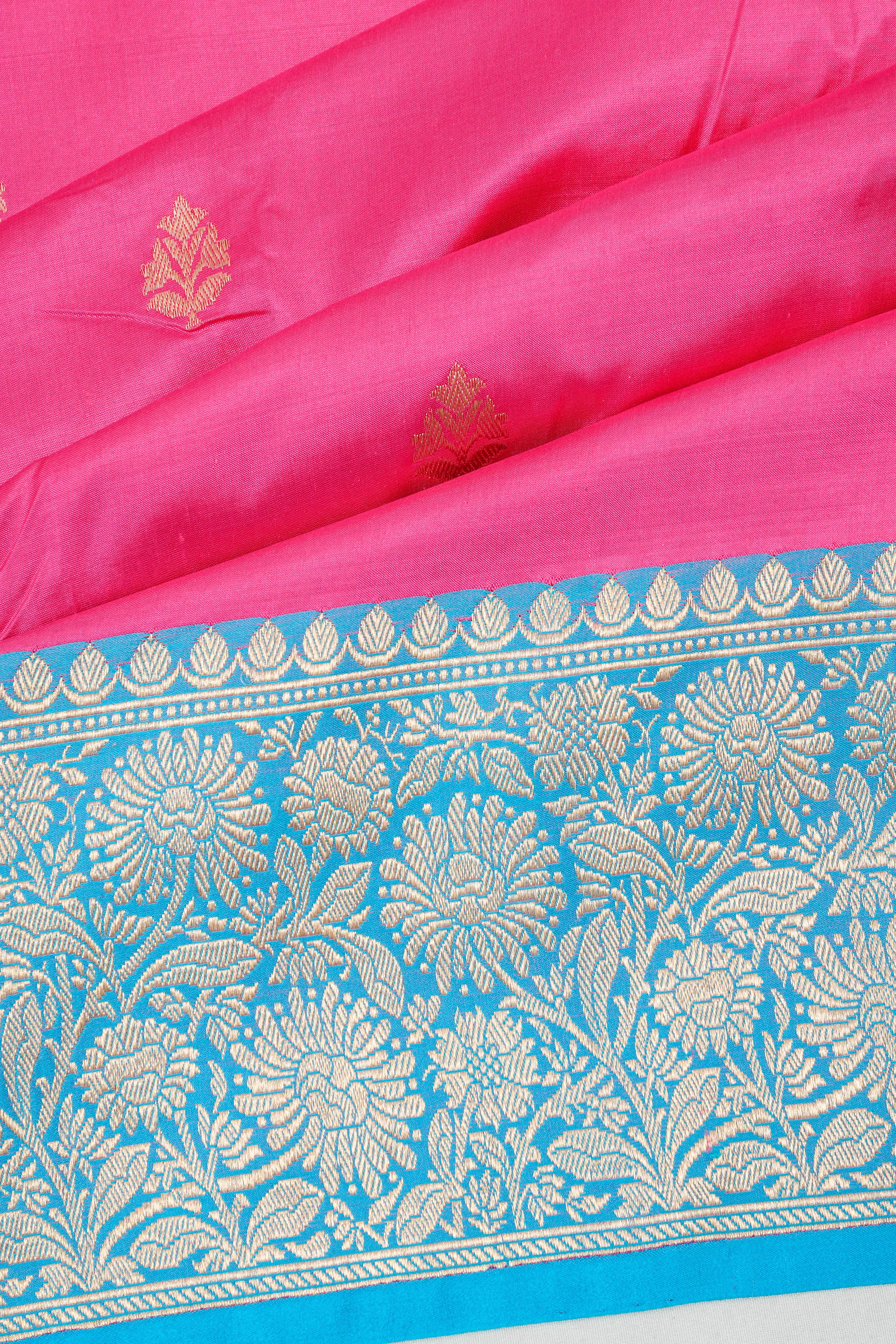 Banarasi Katan Silk Butta Pink Saree