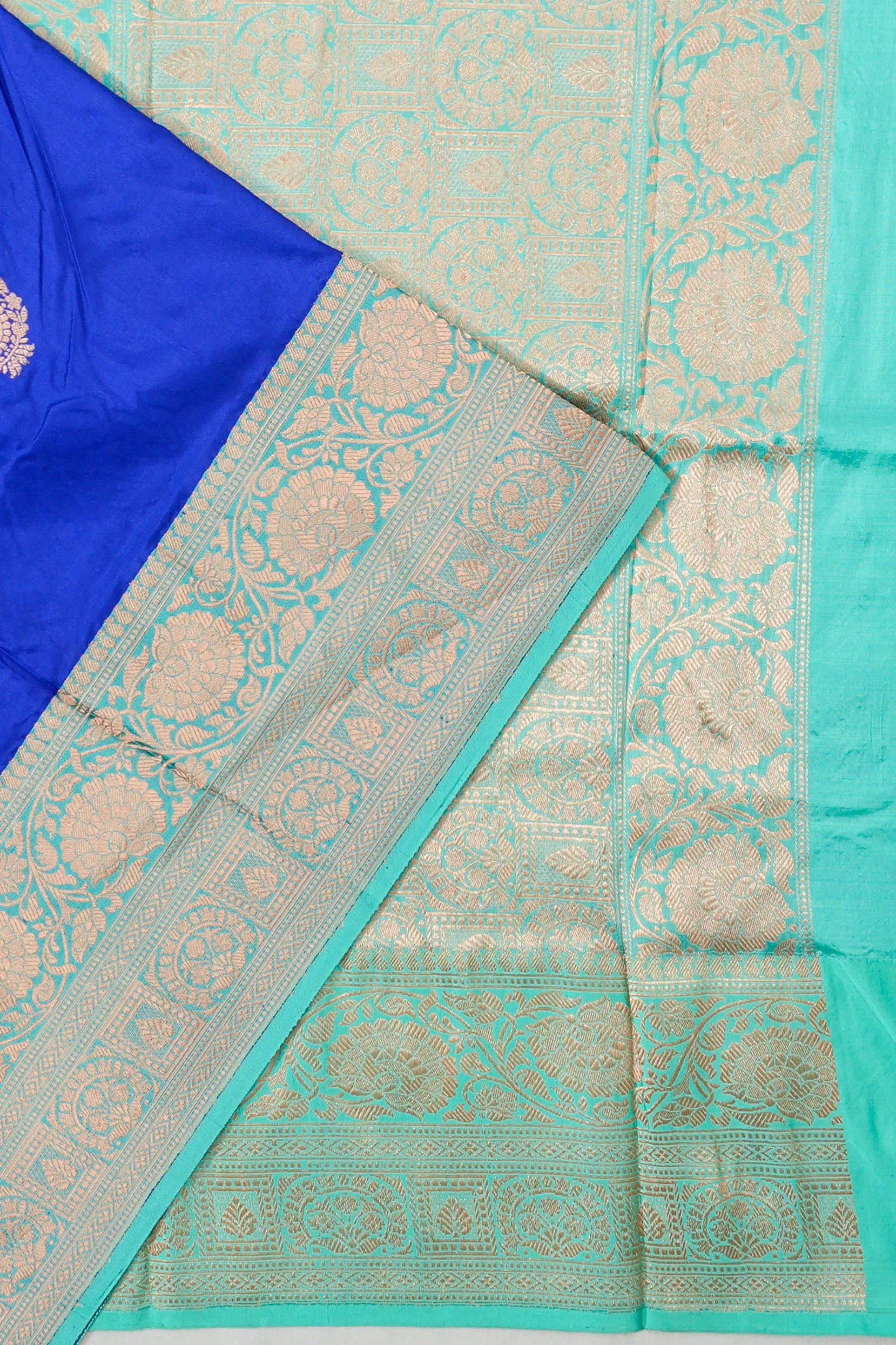 Banarasi Katan Silk Butta Royal Blue Saree