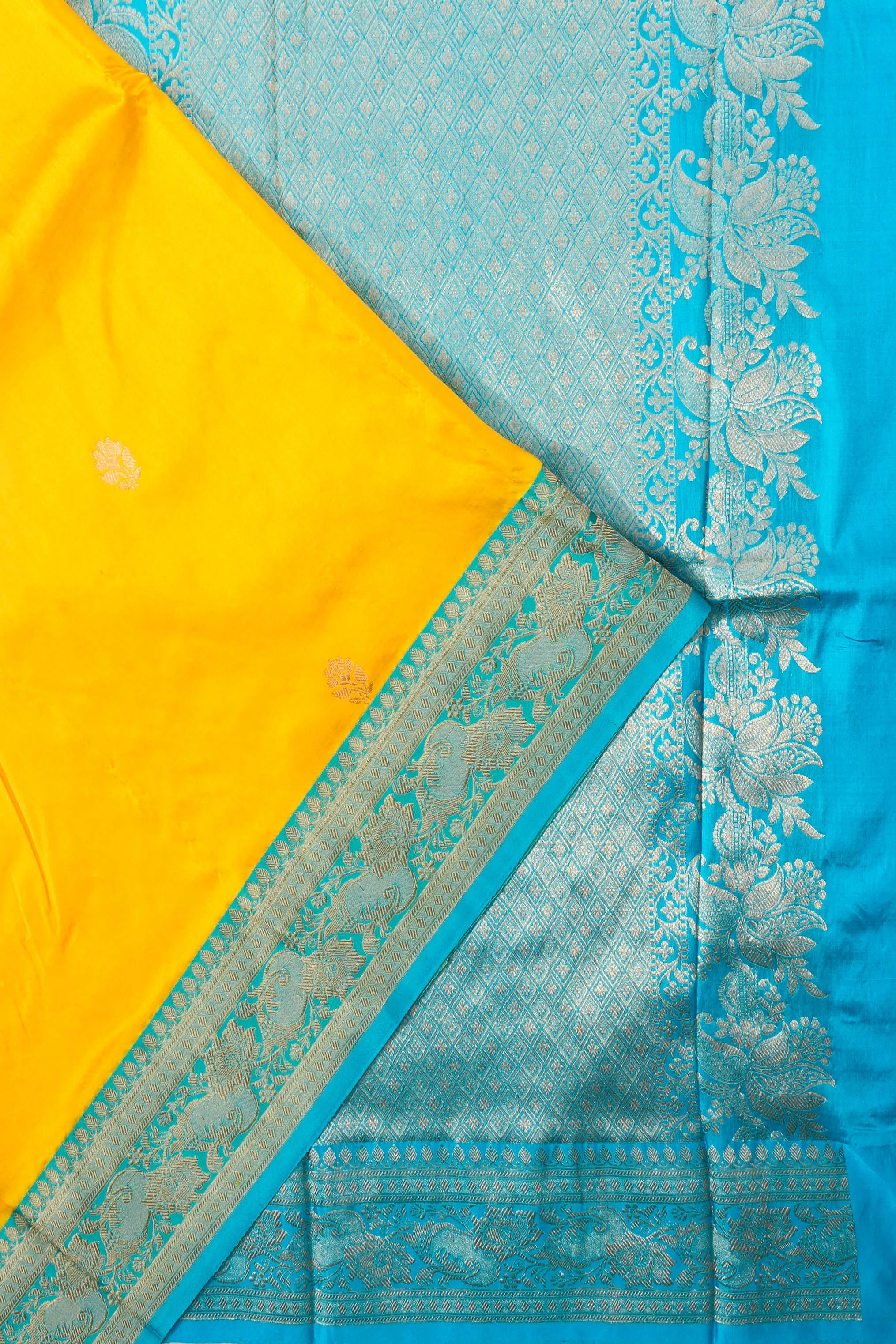 Banarasi Katan Silk Butta Yellow Saree