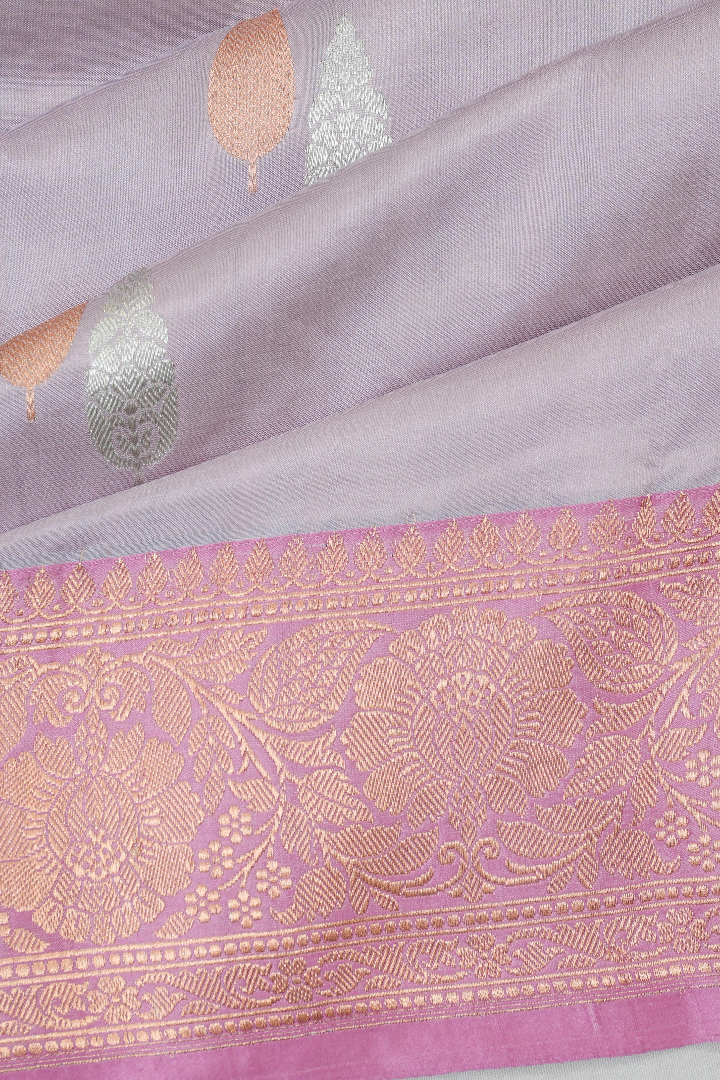 Banarasi Katan Silk Butta Lavender Saree