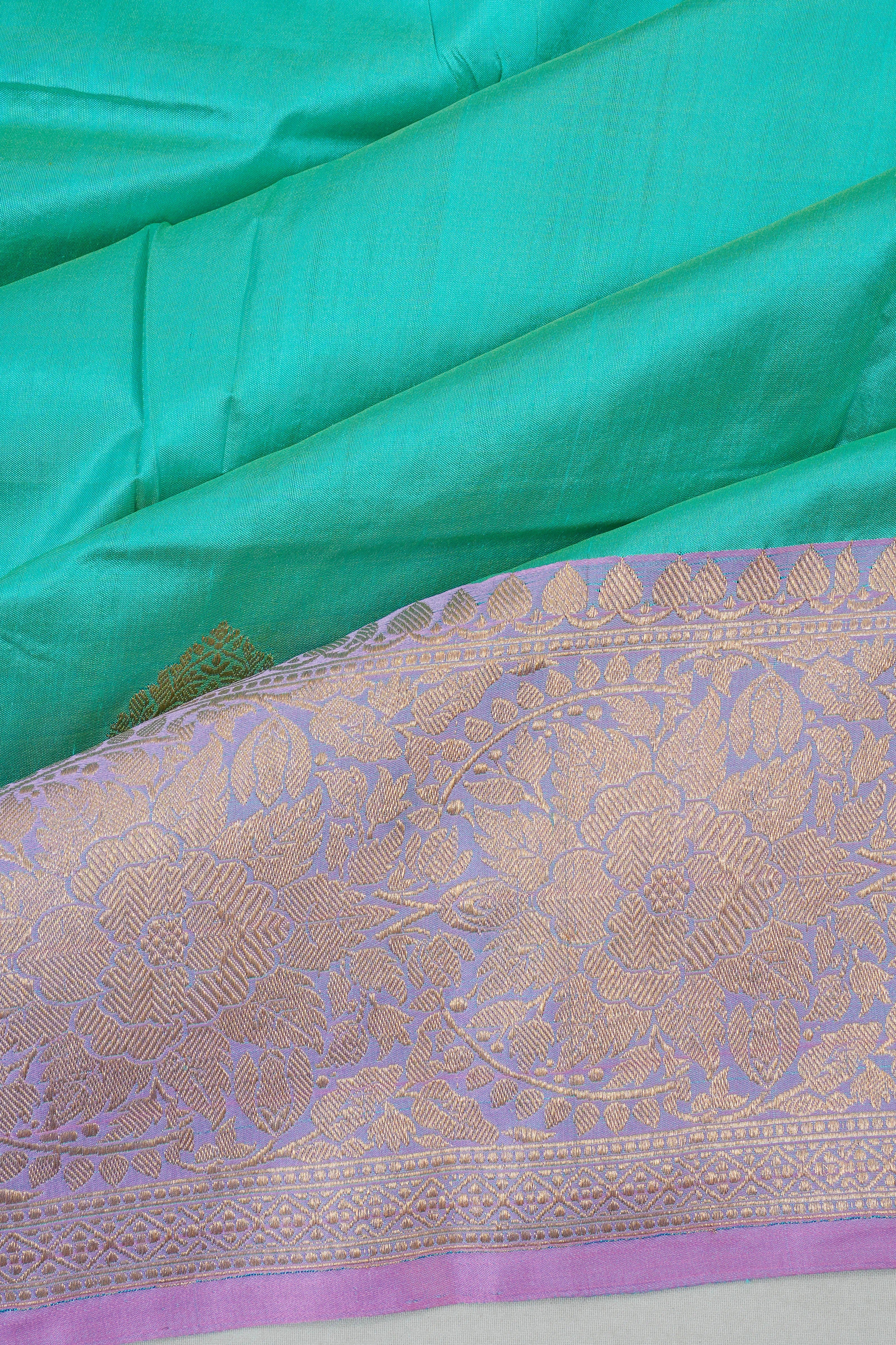Banarasi Katan Silk Butta Sky Blue Saree