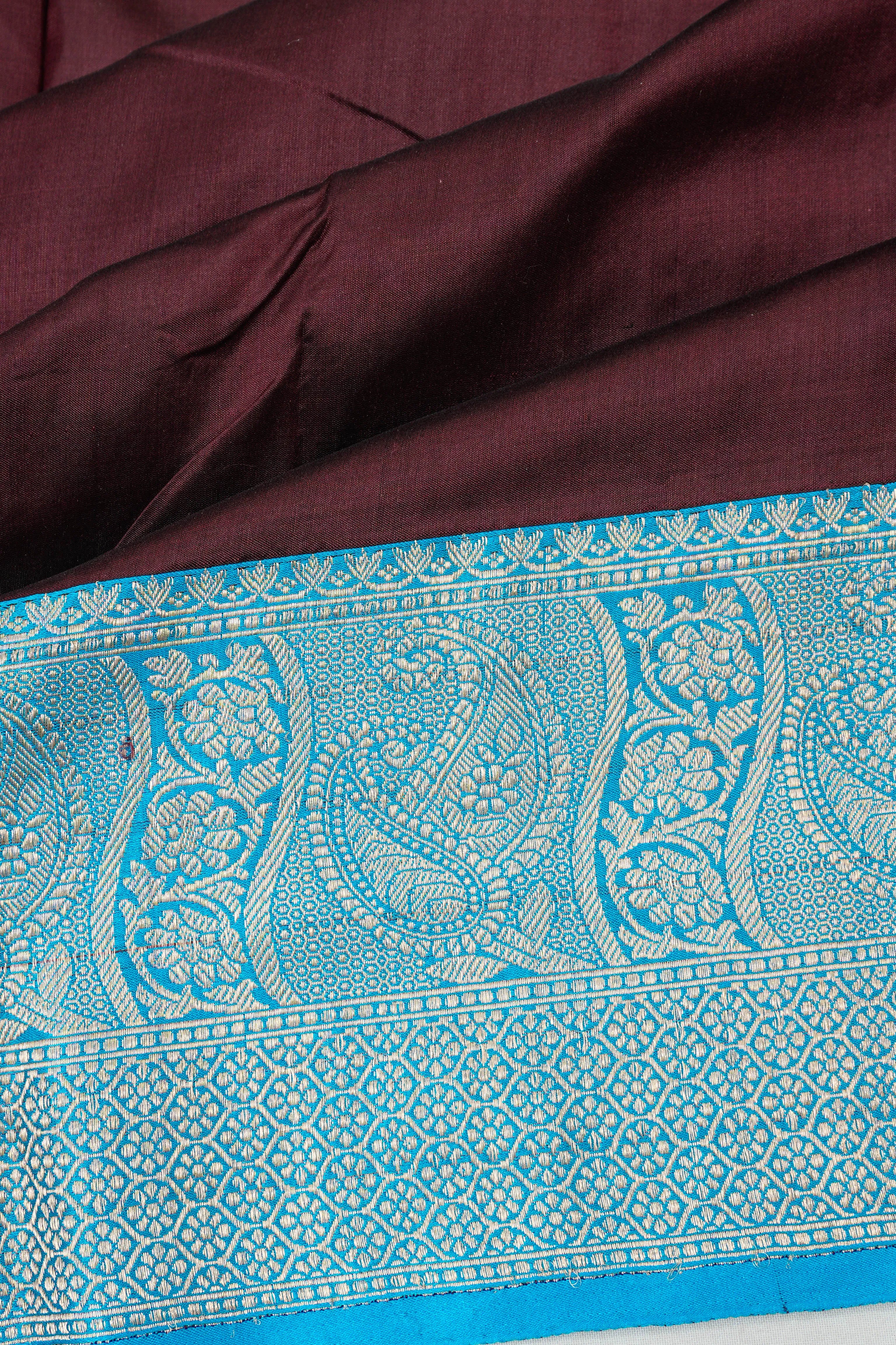Banarasi Katan Silk Butta Brown Saree