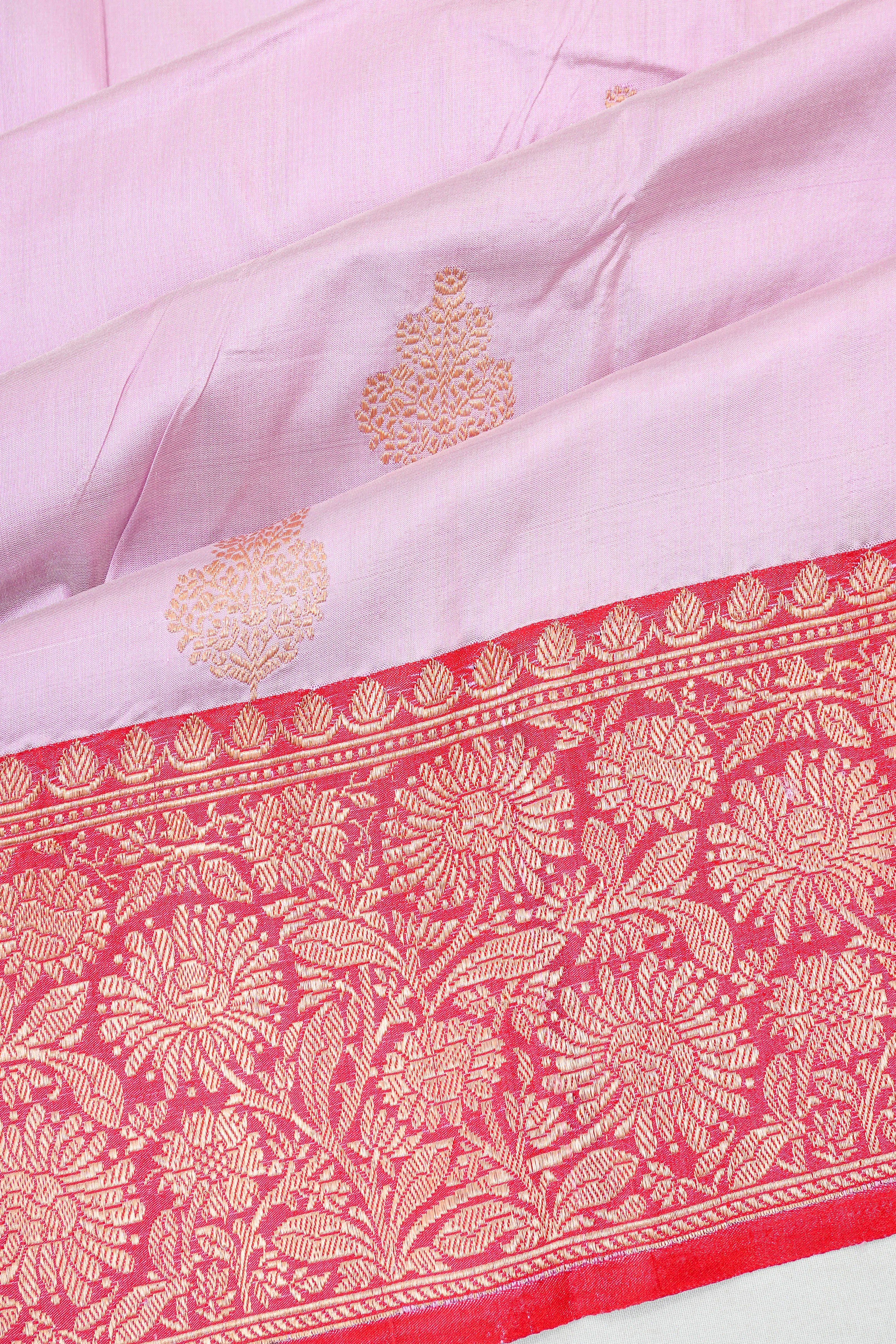 Banarasi Katan Silk Butta Lavender Saree
