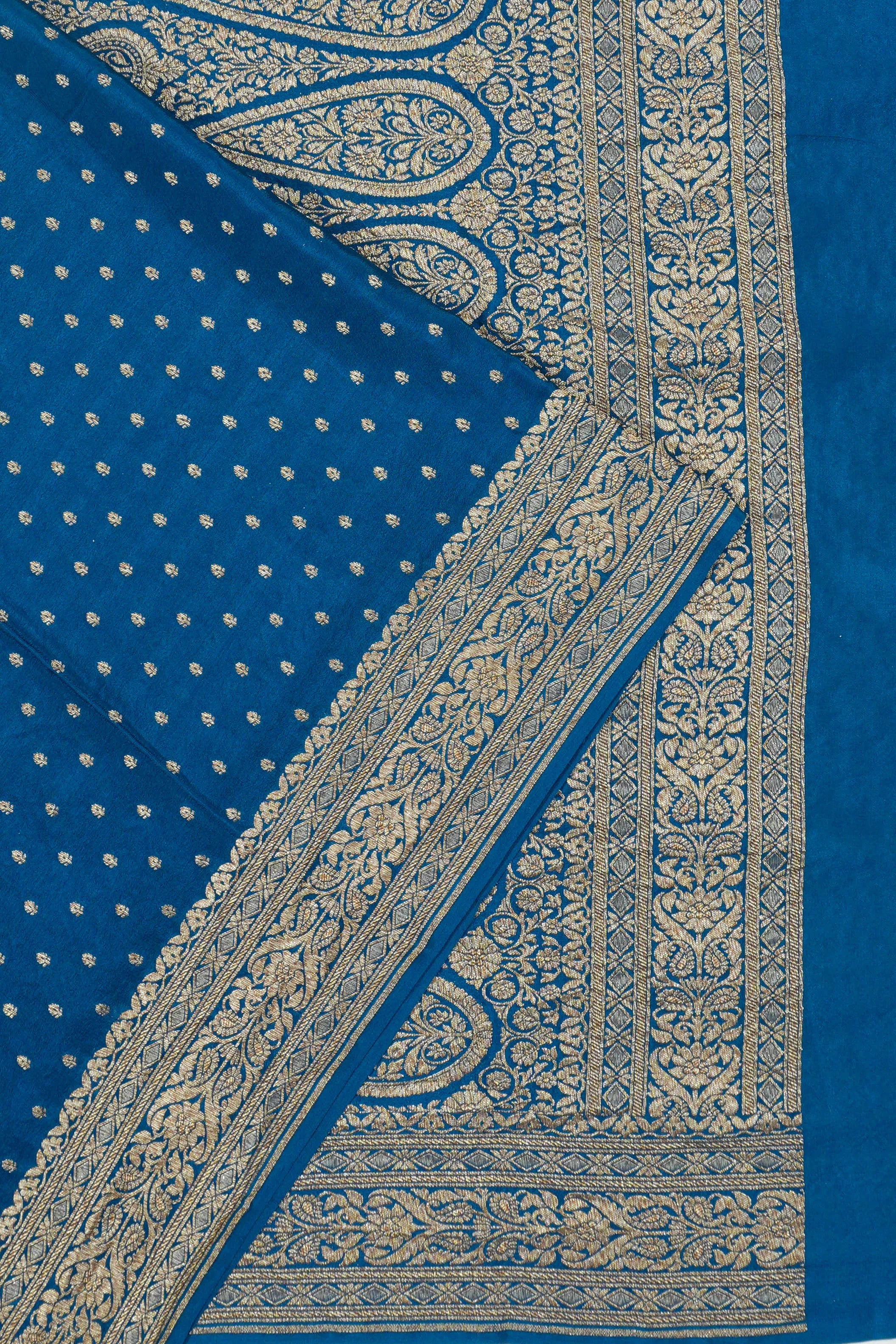 Banarasi Crepe Georgette Brocade Blue Saree
