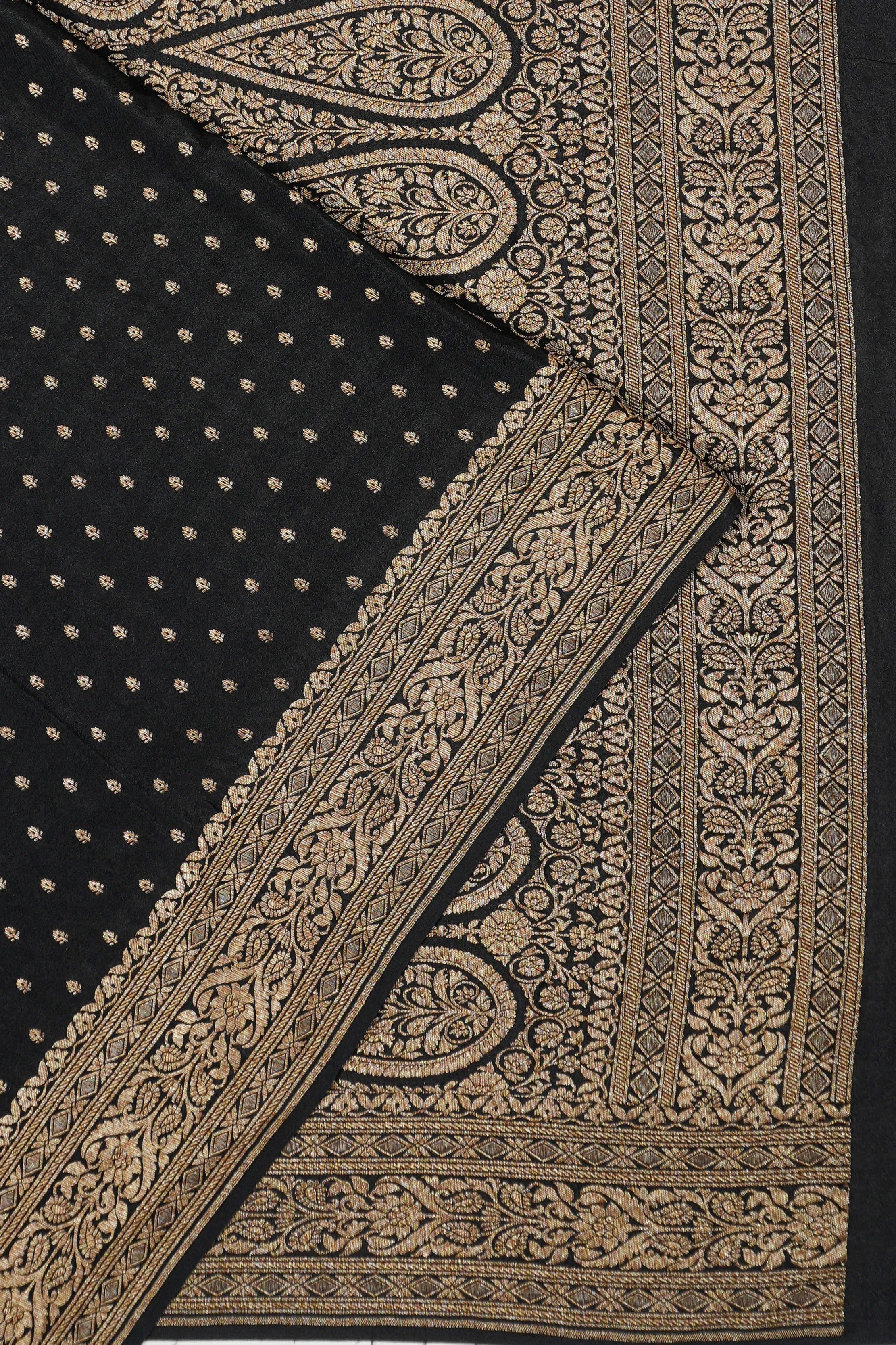 Banarasi Crepe Georgette Brocade Black Saree