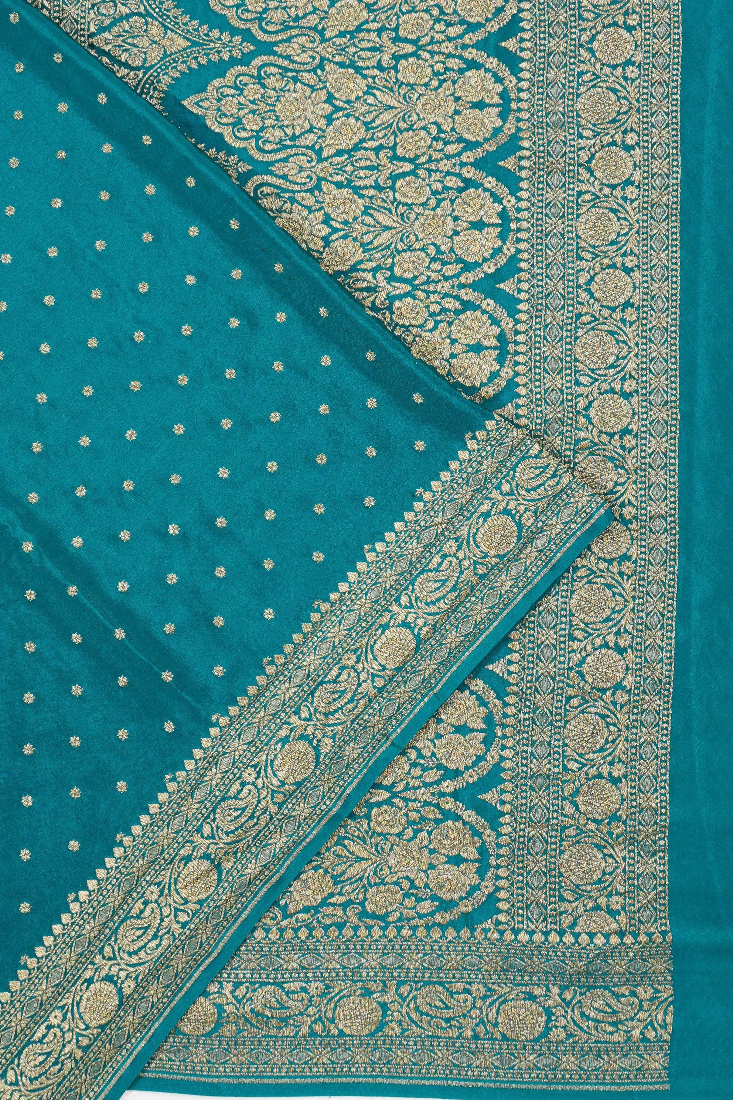 Banarasi Crepe Georgette Brocade Blue Saree