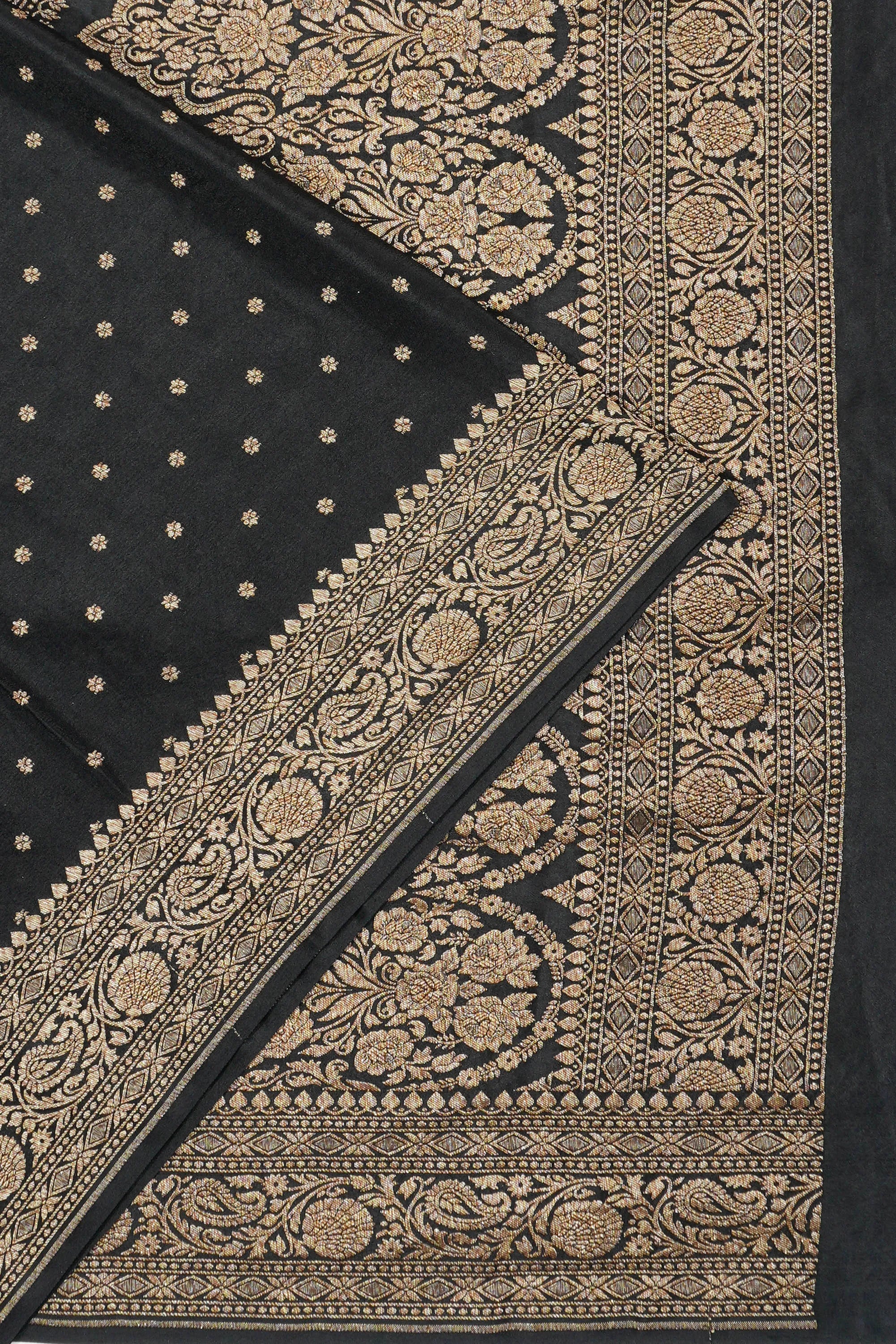Banarasi Crepe Georgette Brocade Black Saree