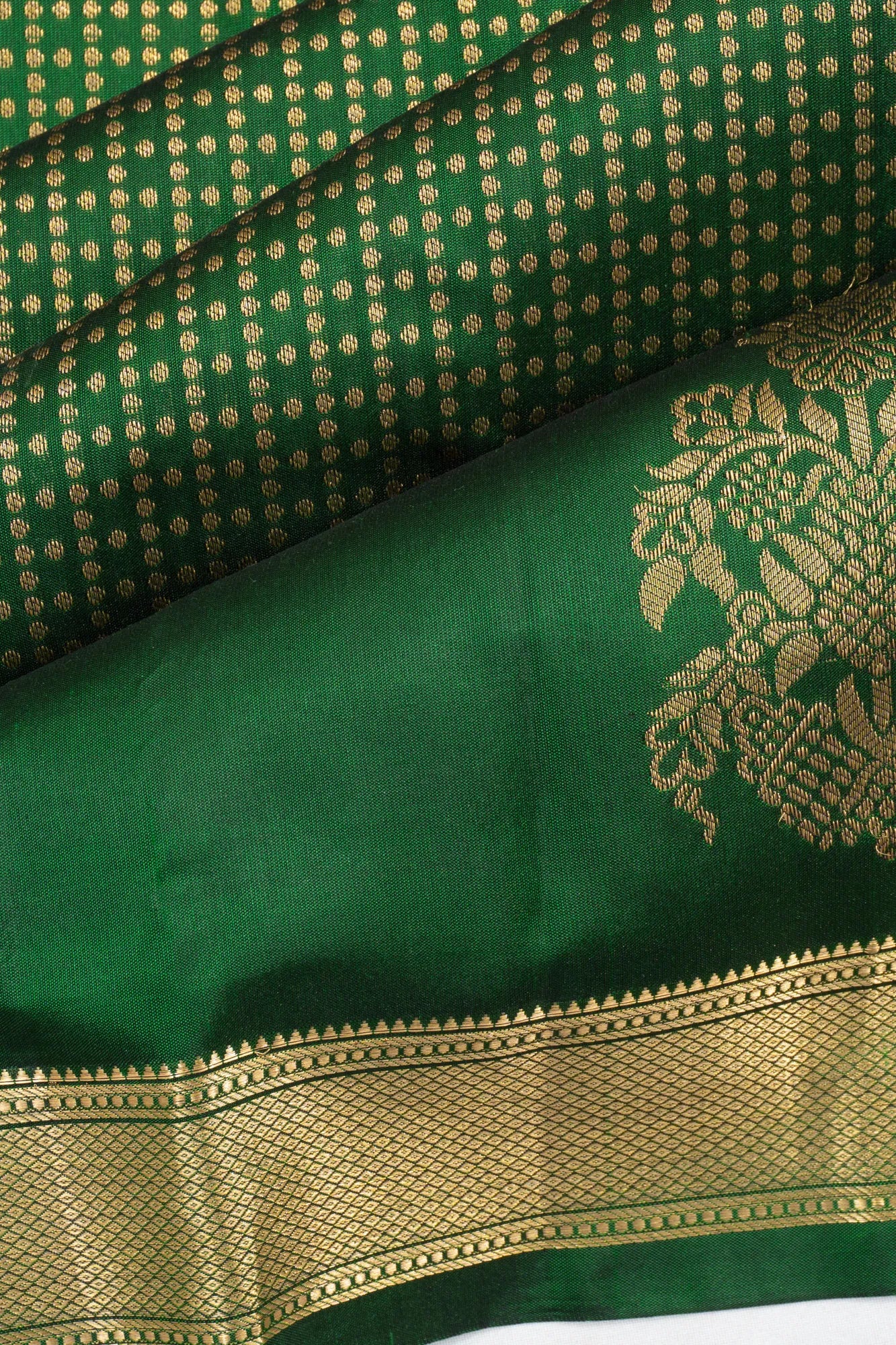 Taranga Kanchi Silk Brocade Green Saree