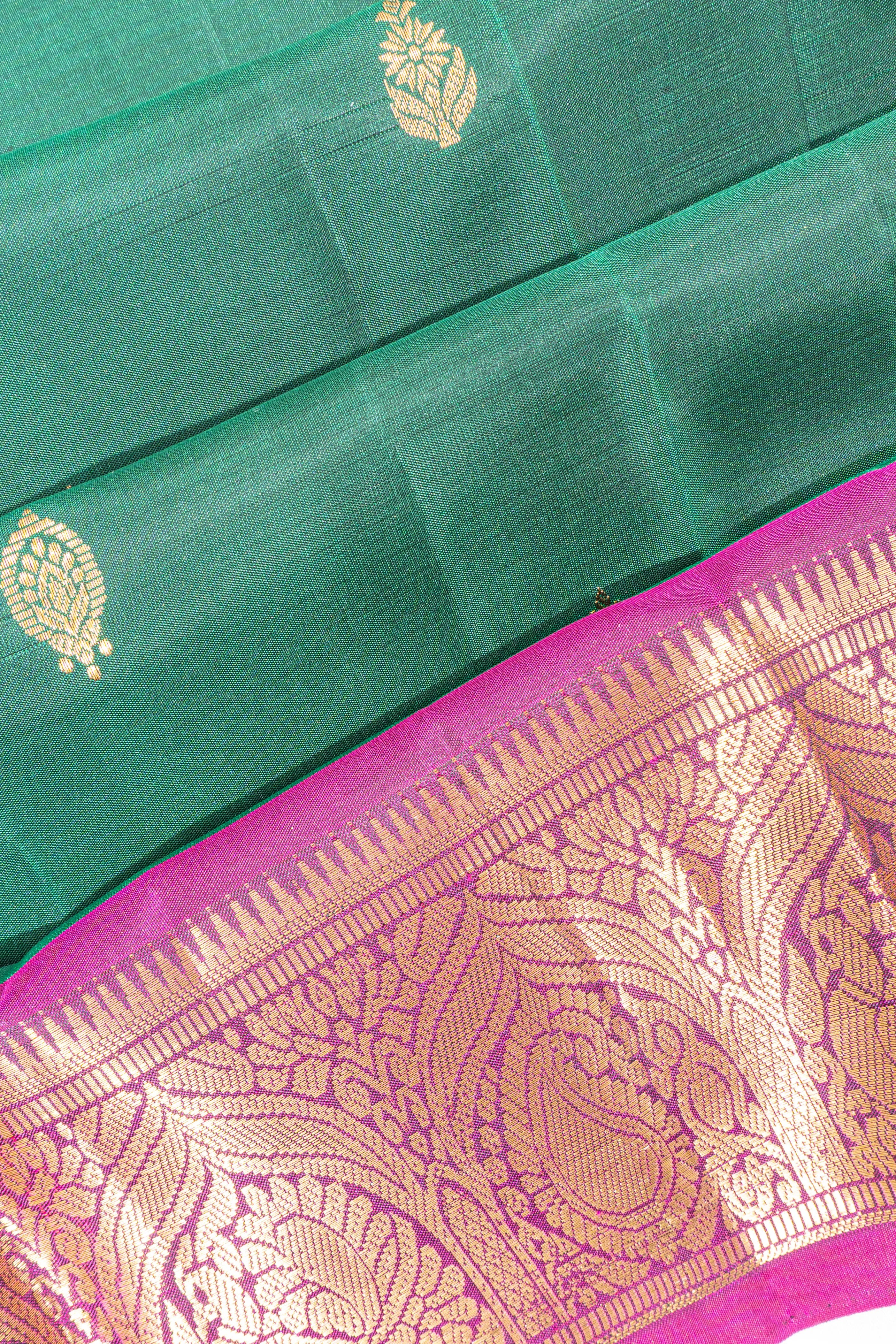 Taranga Kanchi Silk Butta Green Saree