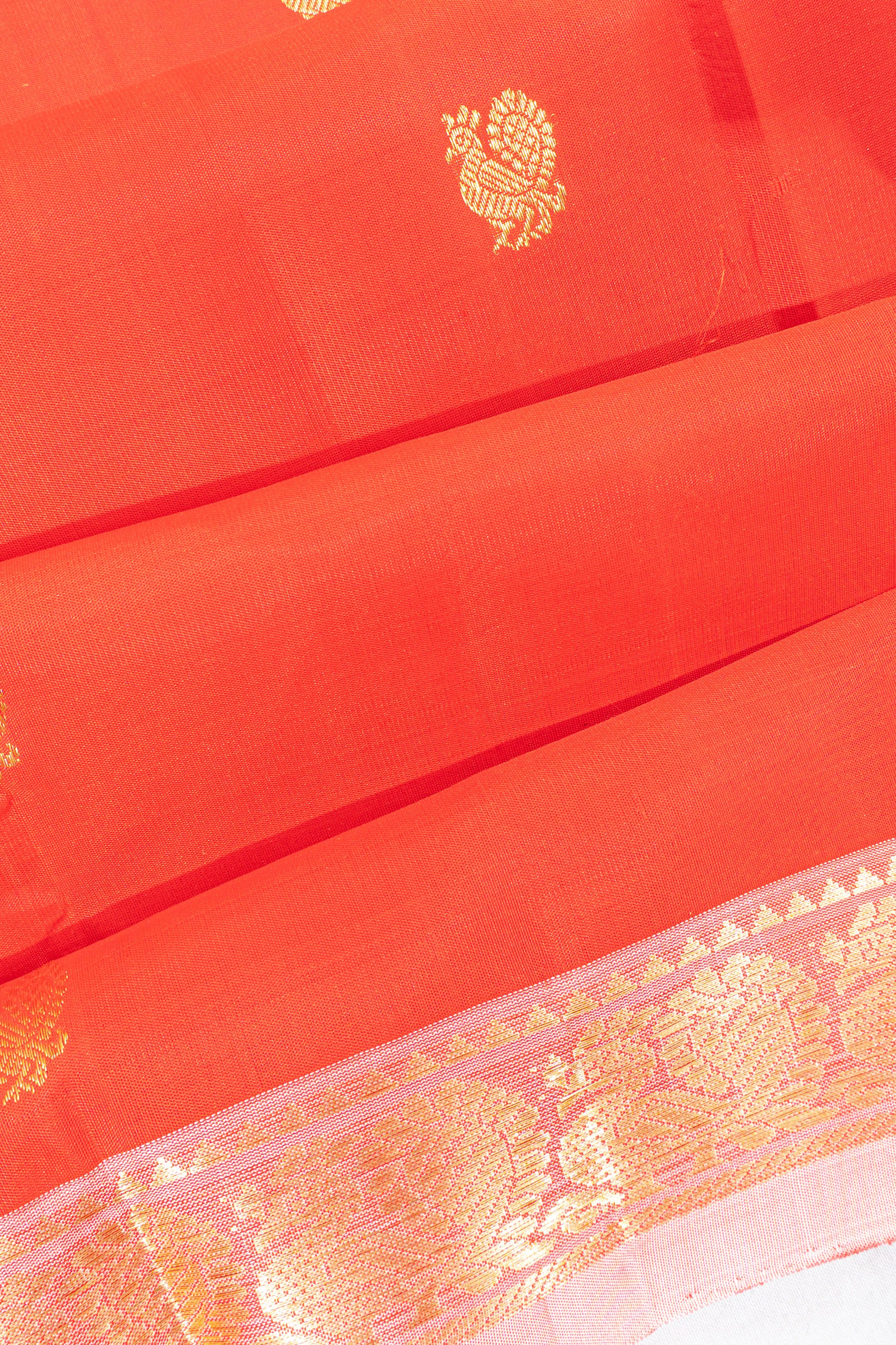 Taranga Kanchi Silk Butta Red Saree