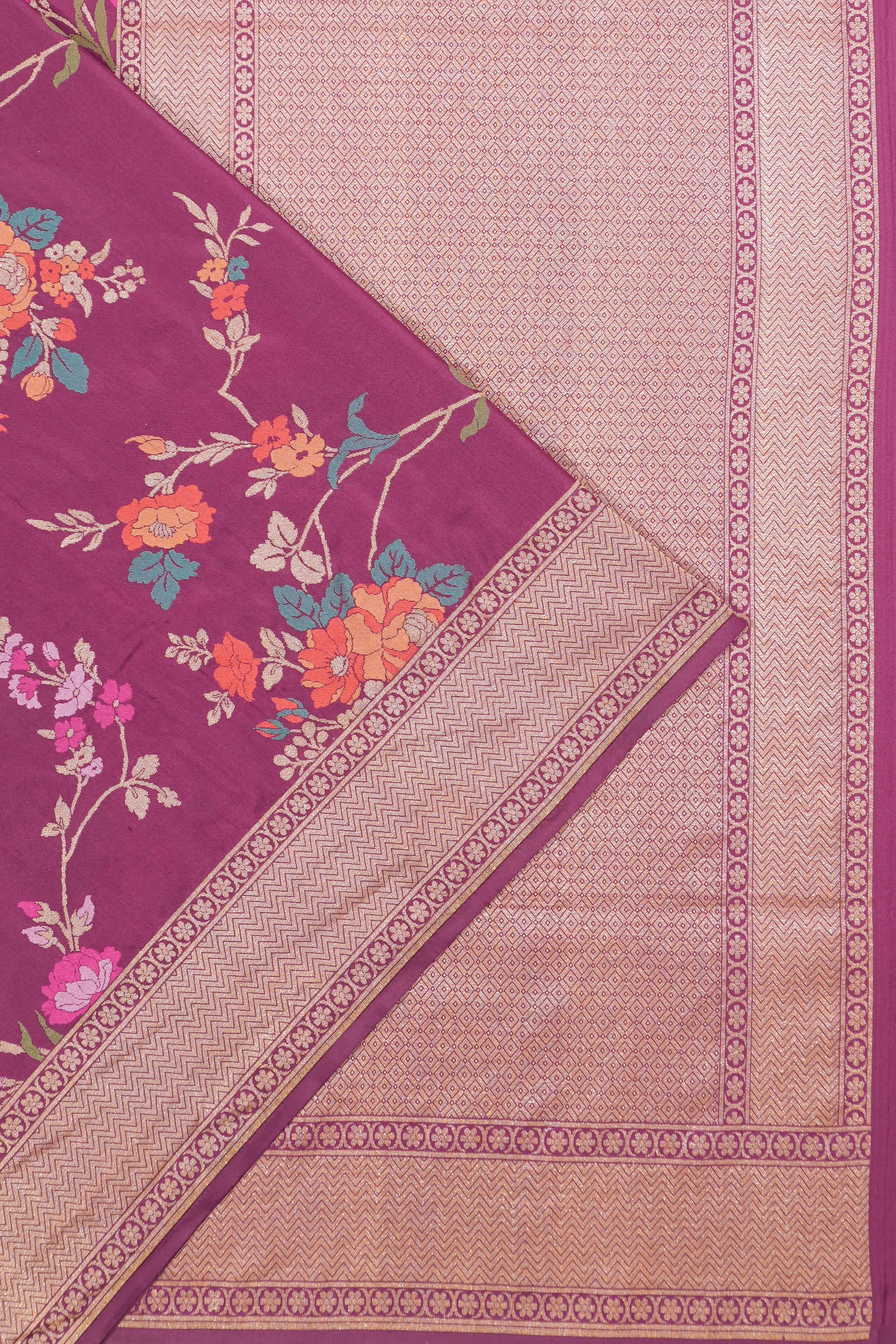 Banarasi Silk Jaal Purple Saree